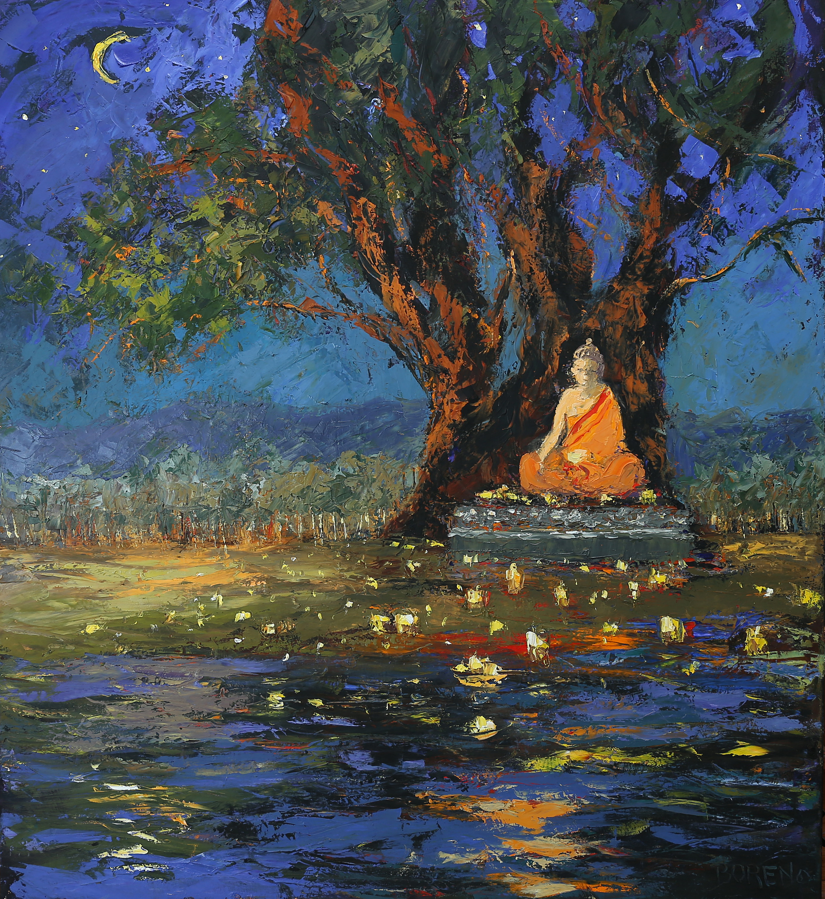 Candle Light Meditation Under The Buddha Tree | Evelyne Boren