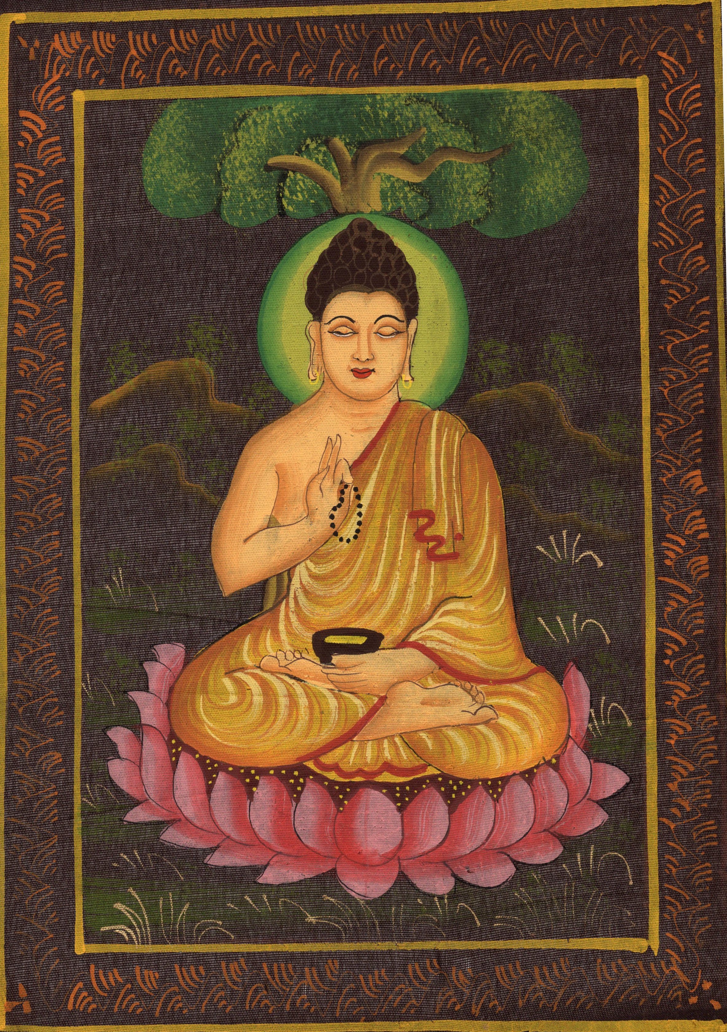 Buddha Painting Siddhartha Gautama Buddhist Rare Handmade Spiritual ...