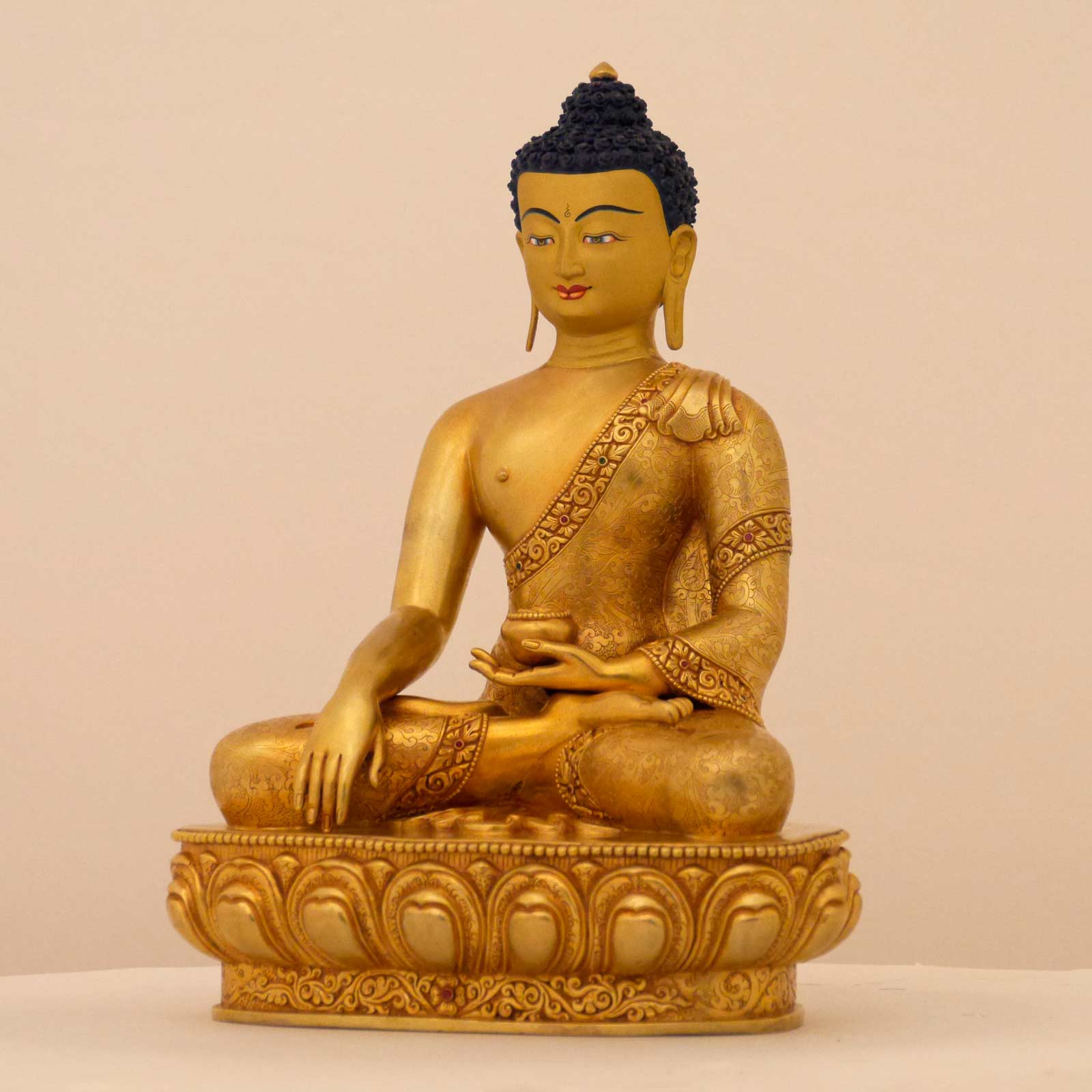 Buddha Statue Amitabha Gold Nepal Copper Masterpiece Sculpture ...