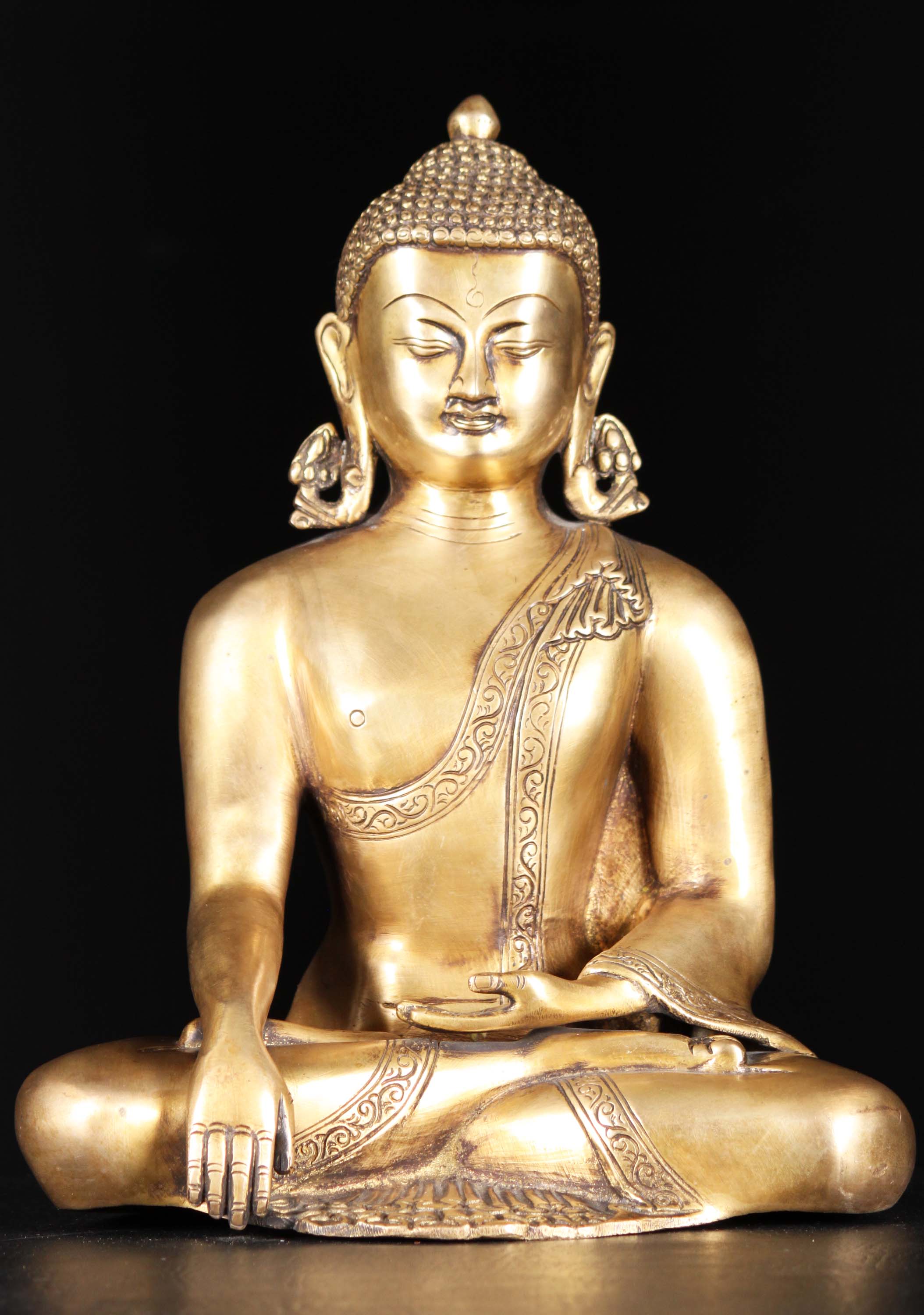 Brass Meditating Buddha Sculpture 12