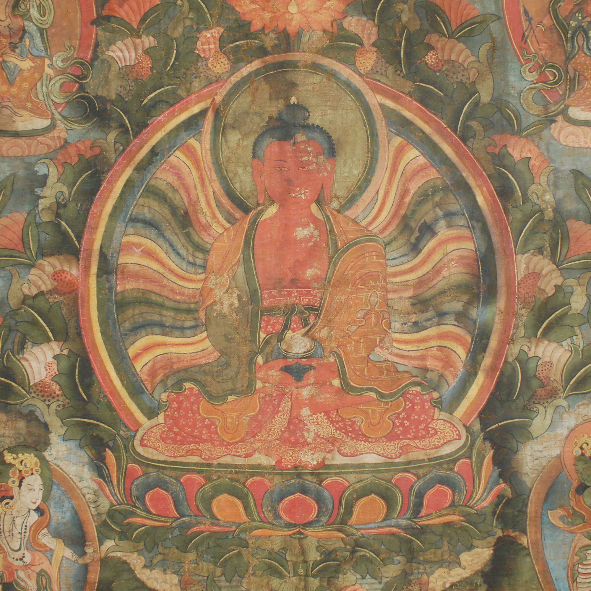 Amitabha Thangka, c.18th Century. This Tibetan thangka, or sacred ...