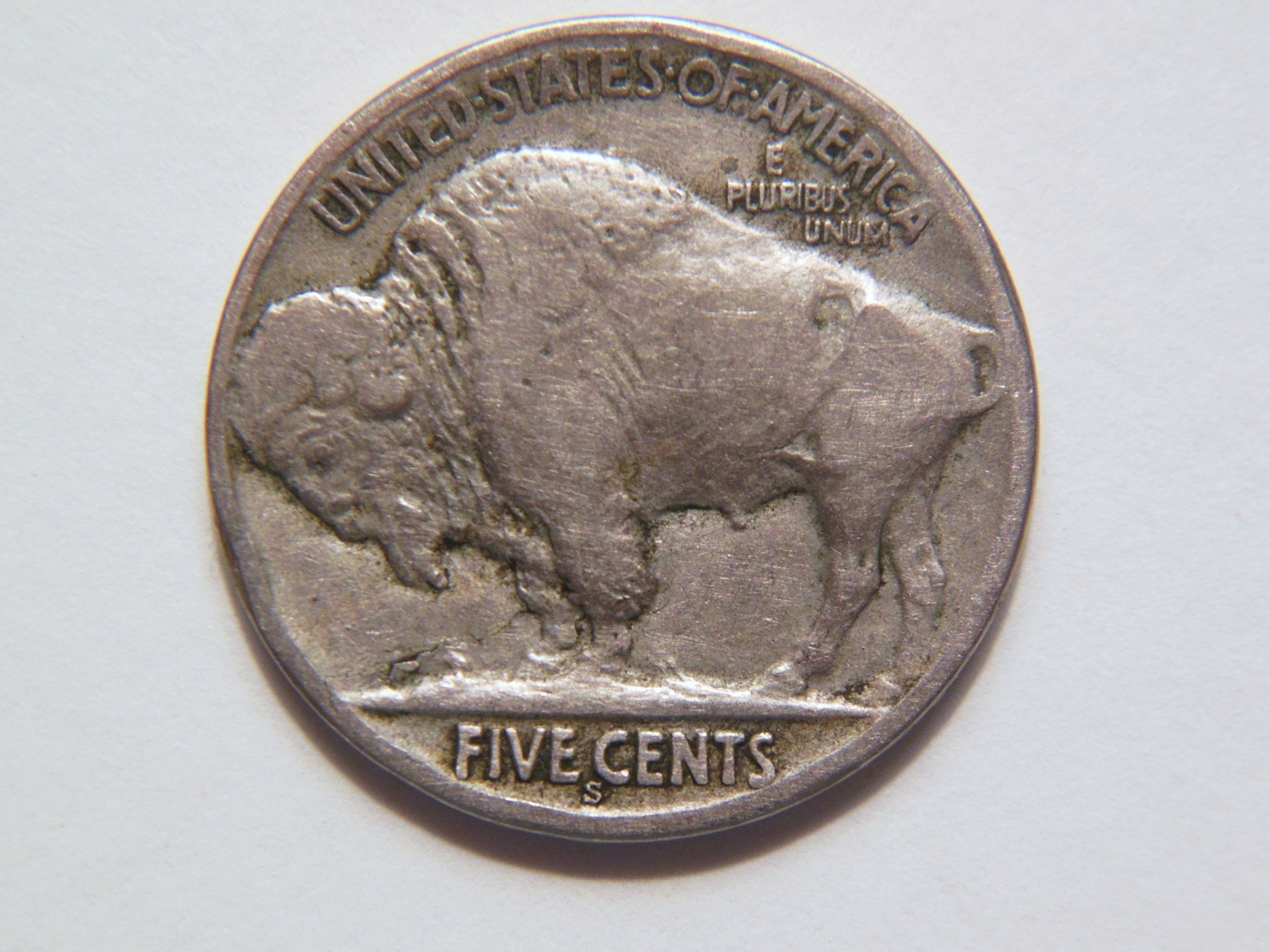 1925-S Buffalo Nickel with Die Break Error on reverse side - for ...