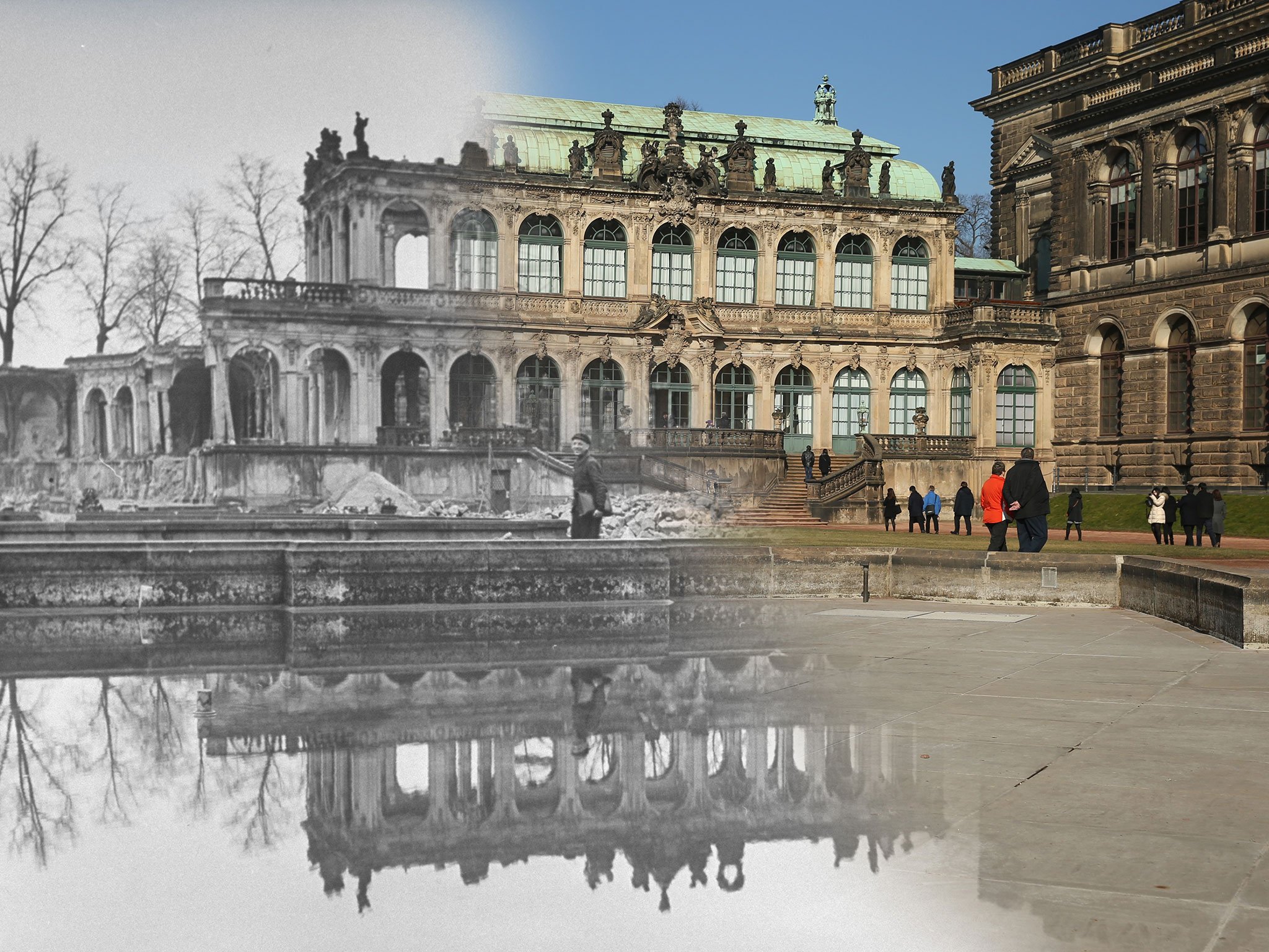 Dresden bombing: Composite images show the WWII ruin of German city ...