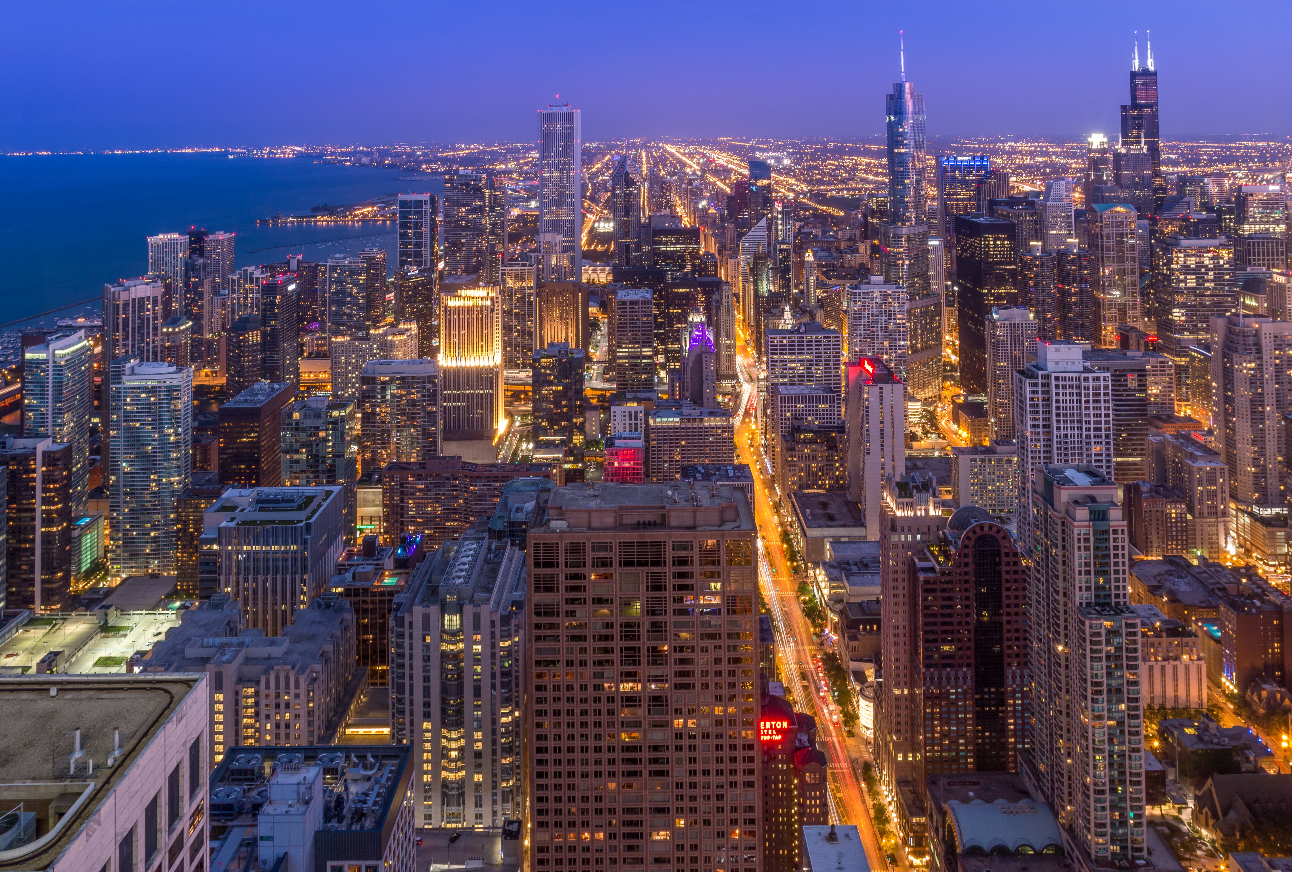 Aerial photography of city buildings in New York, chicago HD ...