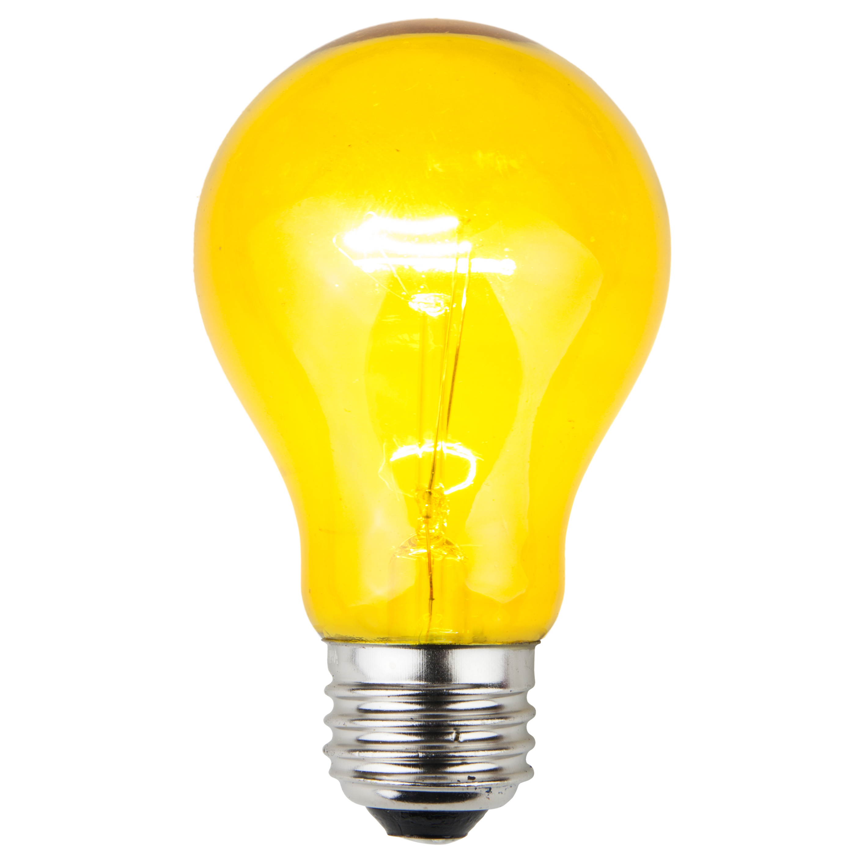 E26 Party and Sign Bulbs - A19 Transparent Yellow, 25 Watt ...