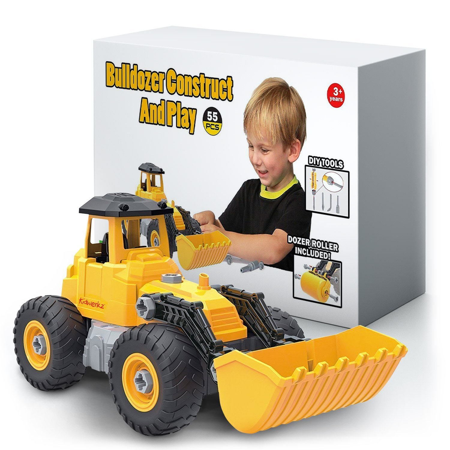 Amazon.com: Kidwerkz Bulldozer Toy, Take Apart Toys Fun, Gift for 4 ...