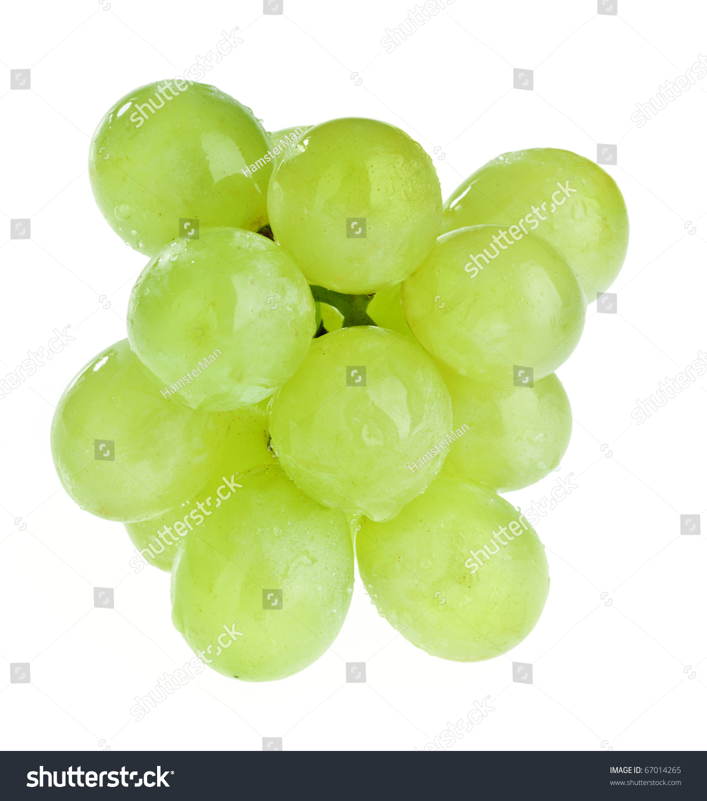 Bunch White Grapes Water Drops Isolated Stock Photo (Royalty Free ...