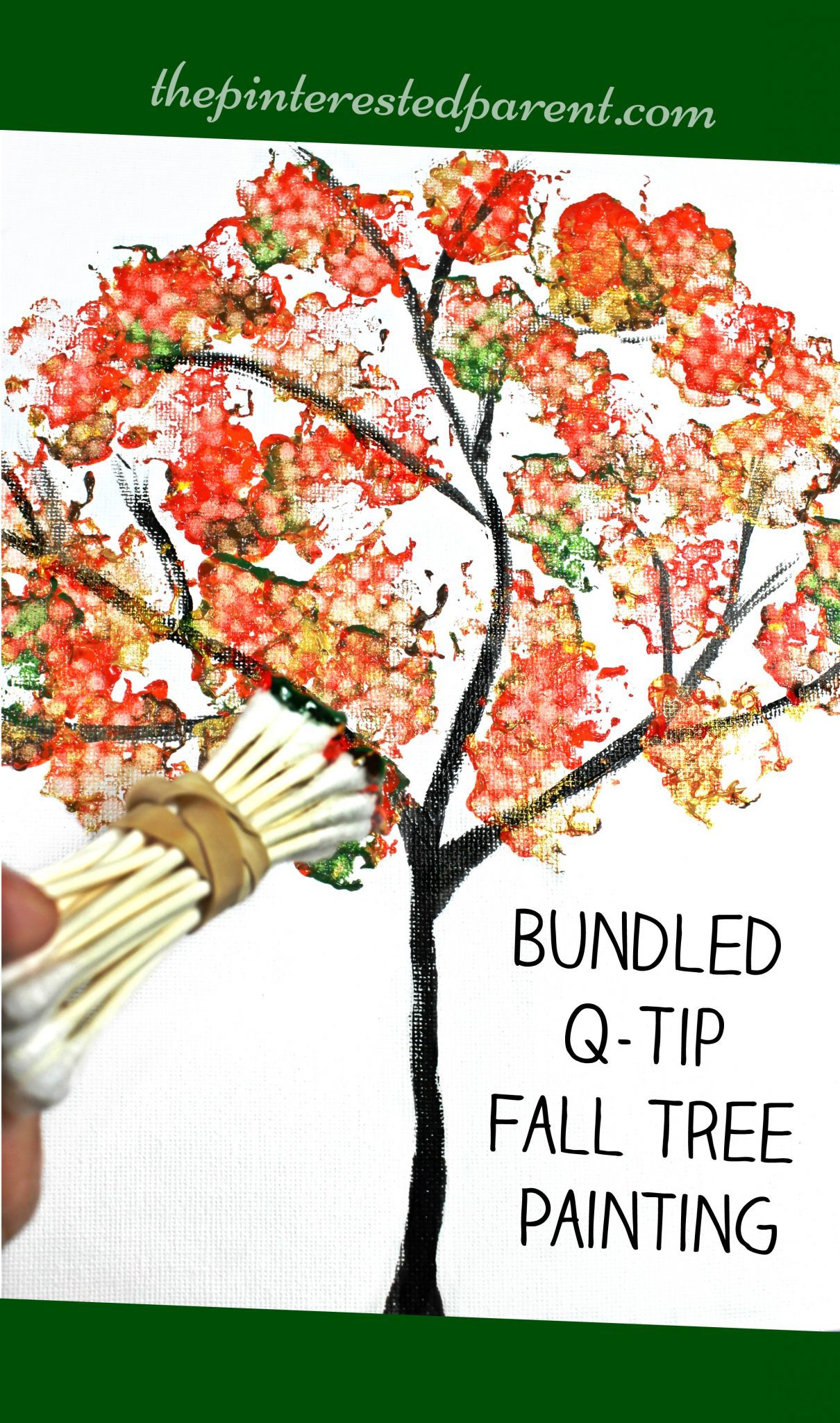 Bundled Q-Tip Autumn Tree – The Pinterested Parent