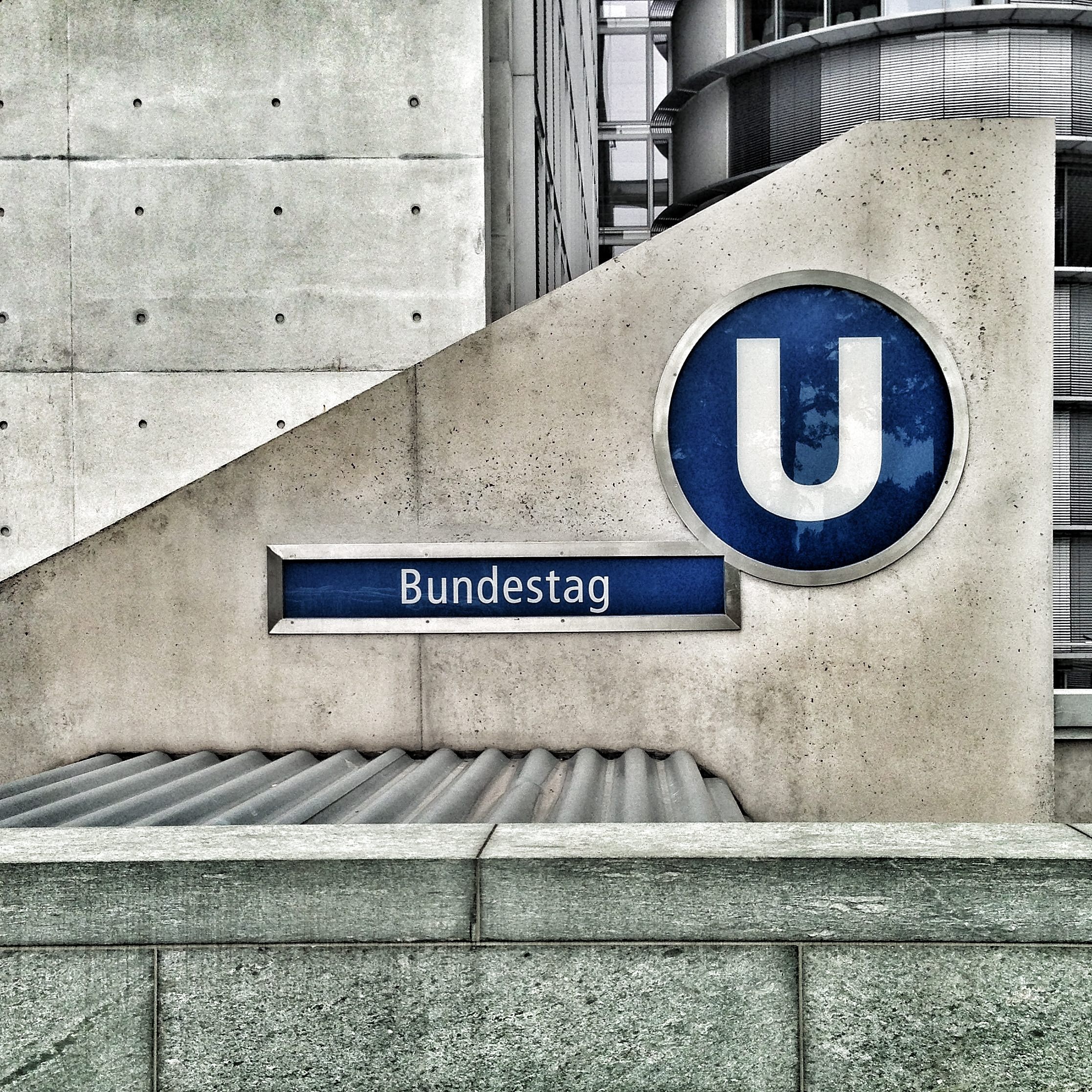 Bundestag logo on cement wall photo