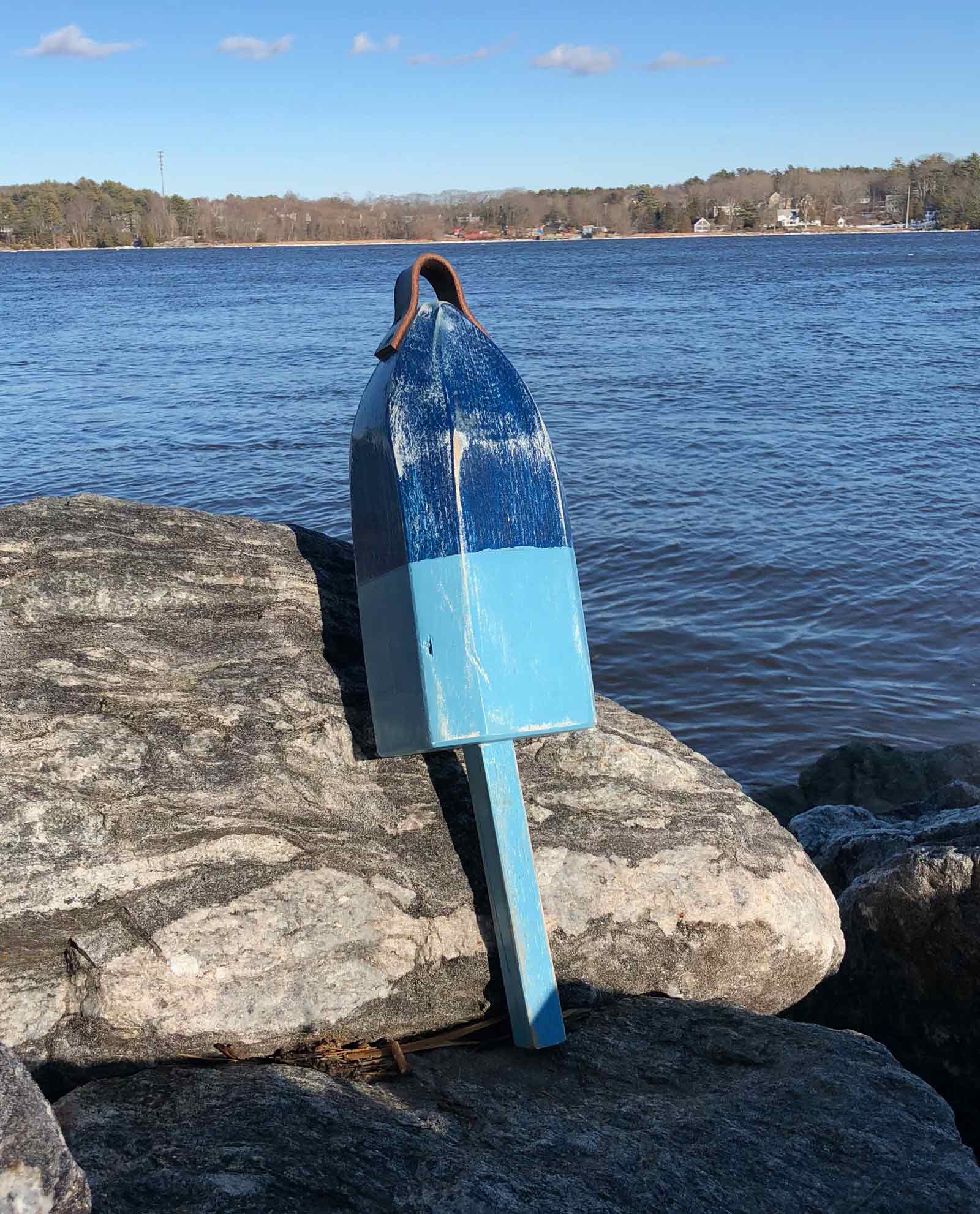 Blue & Light Blue Buoy | Lisa-Marie's Made in Maine | Wooden Buoys