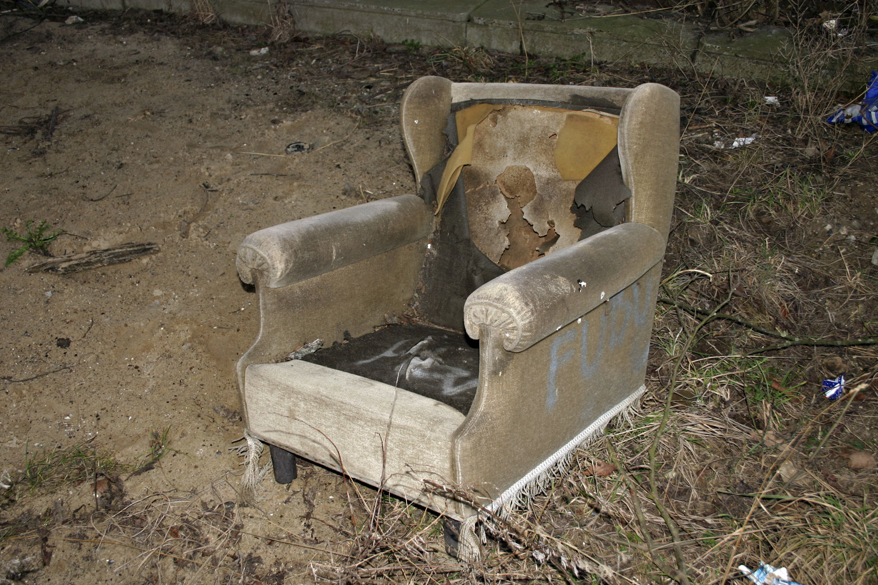 Burned chair photo