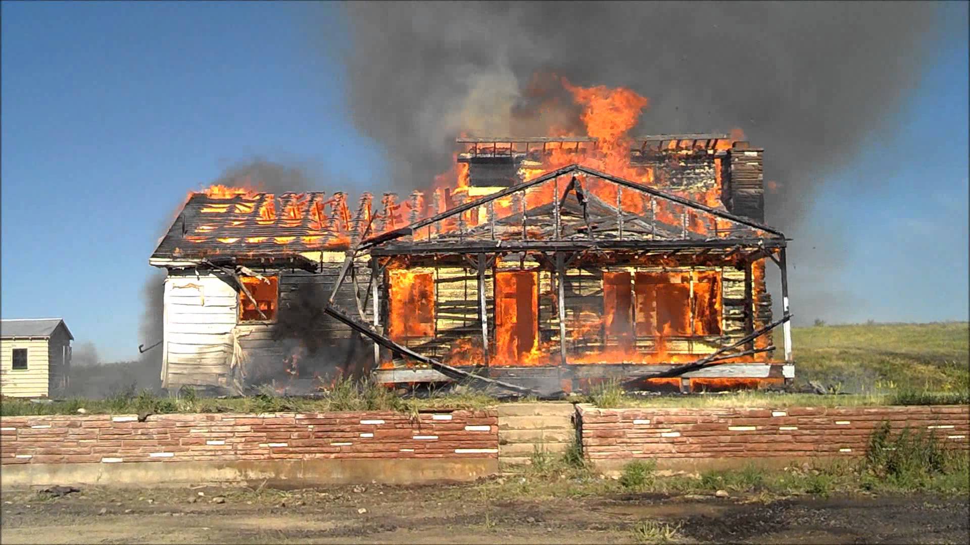 Burned down house photo