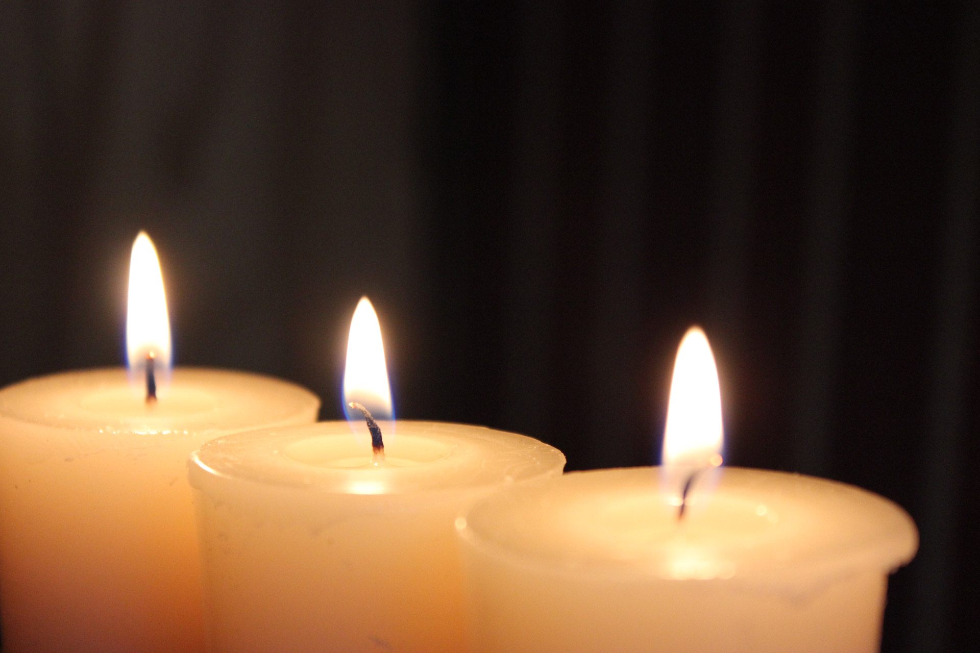 3 Candles Burning Free Stock Photo - Public Domain Pictures