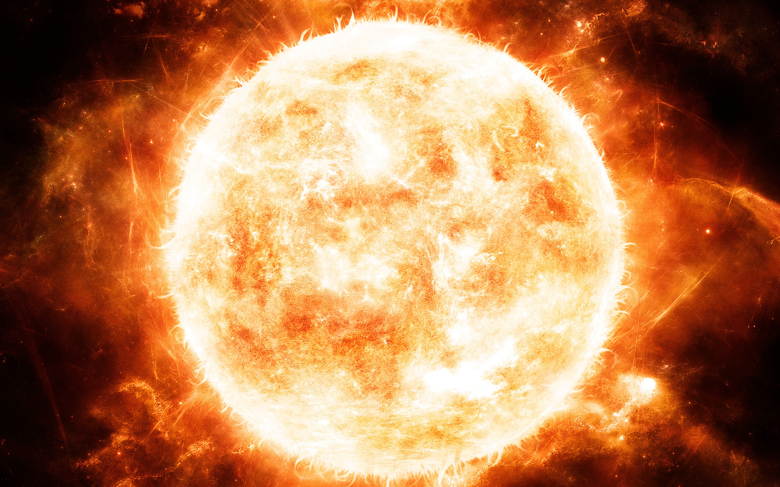 Wallpaper Red hot sun close-up 2560x1600 HD Picture, Image