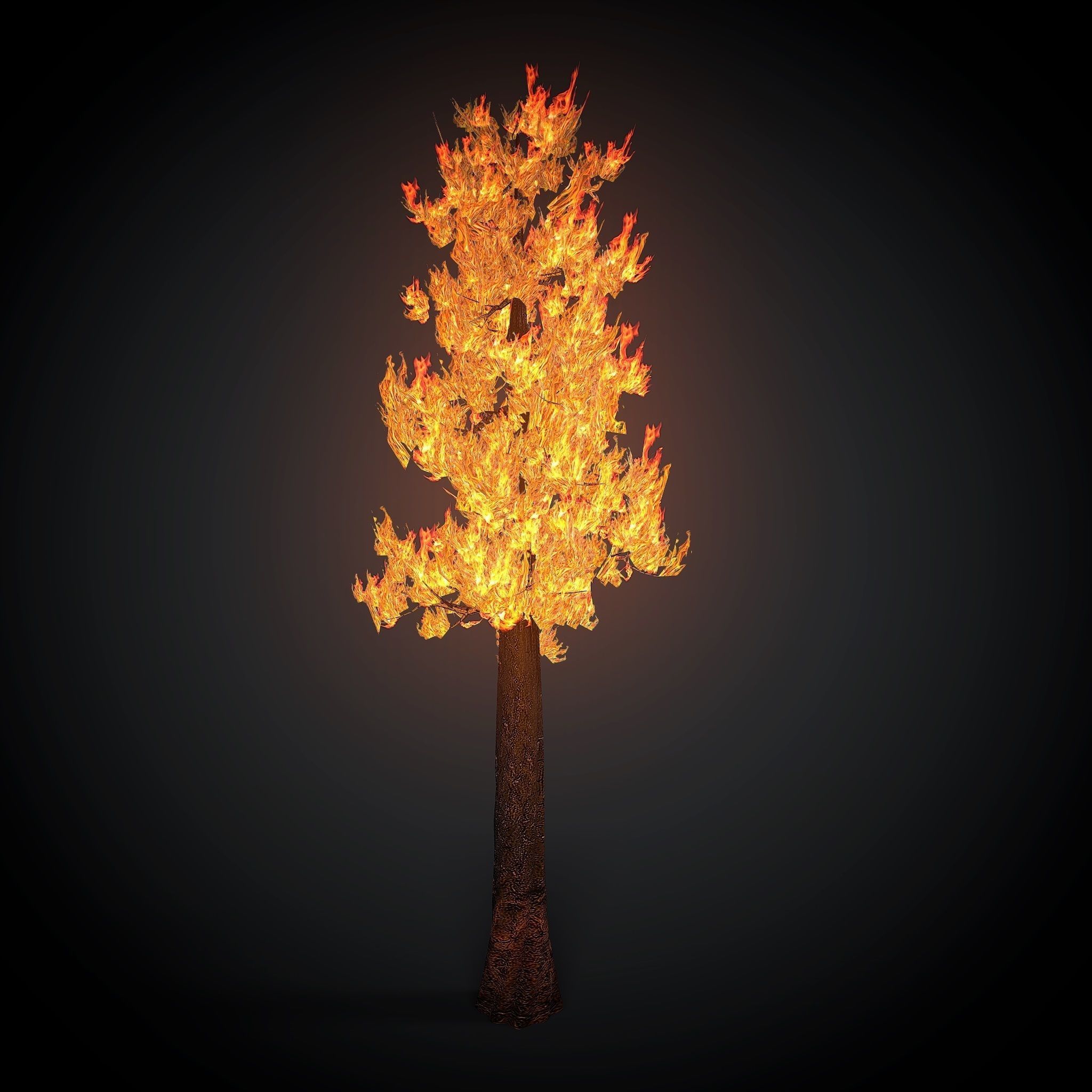 Burning tree big 3D model | CGTrader