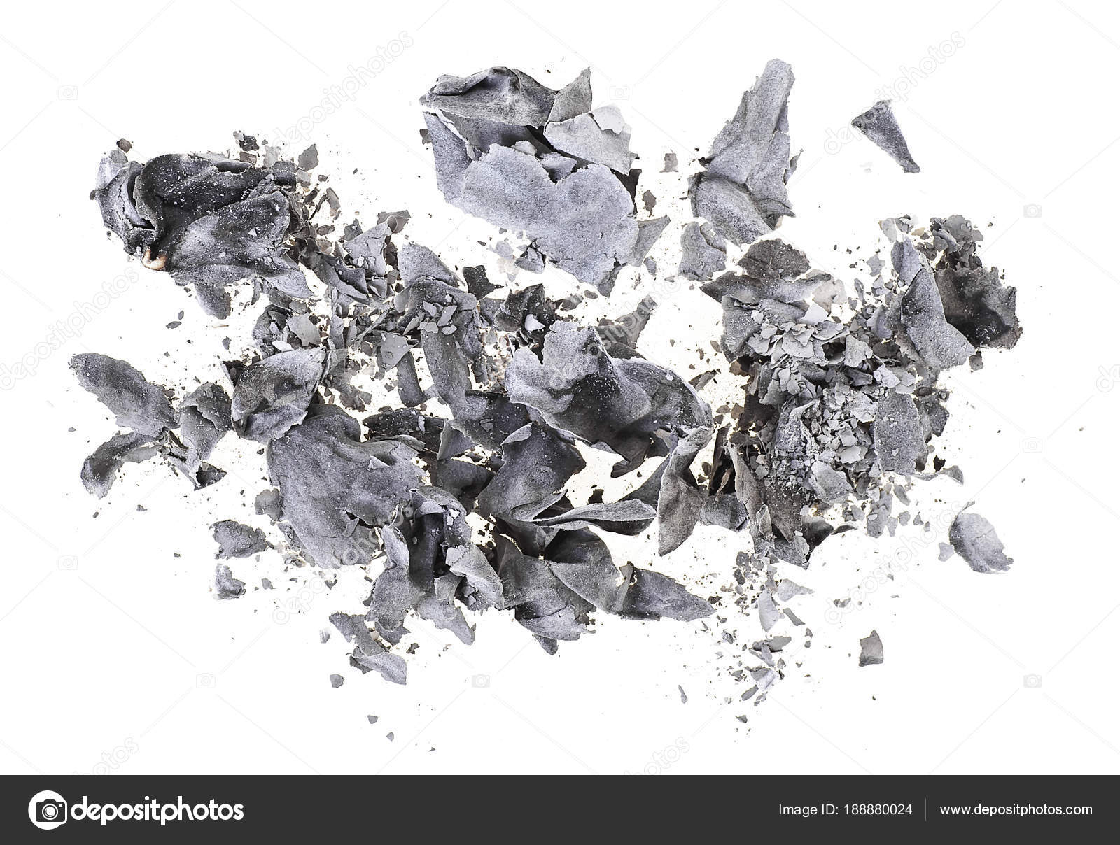 Burned paper on white background, top view. — Stock Photo ...