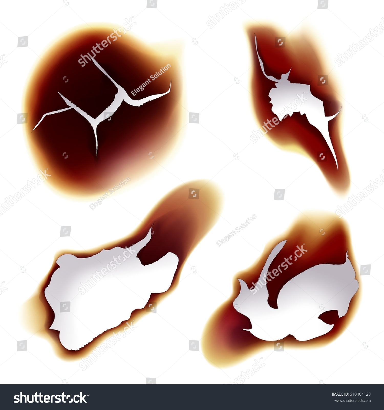 Holes On Sheet Paper Caused By Stock Vector 610464128 - Shutterstock
