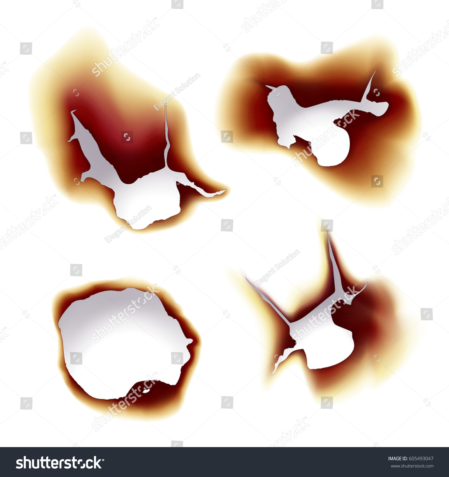 Set Isolated Sheets Paper On Fire Stock Vector 605493047 - Shutterstock