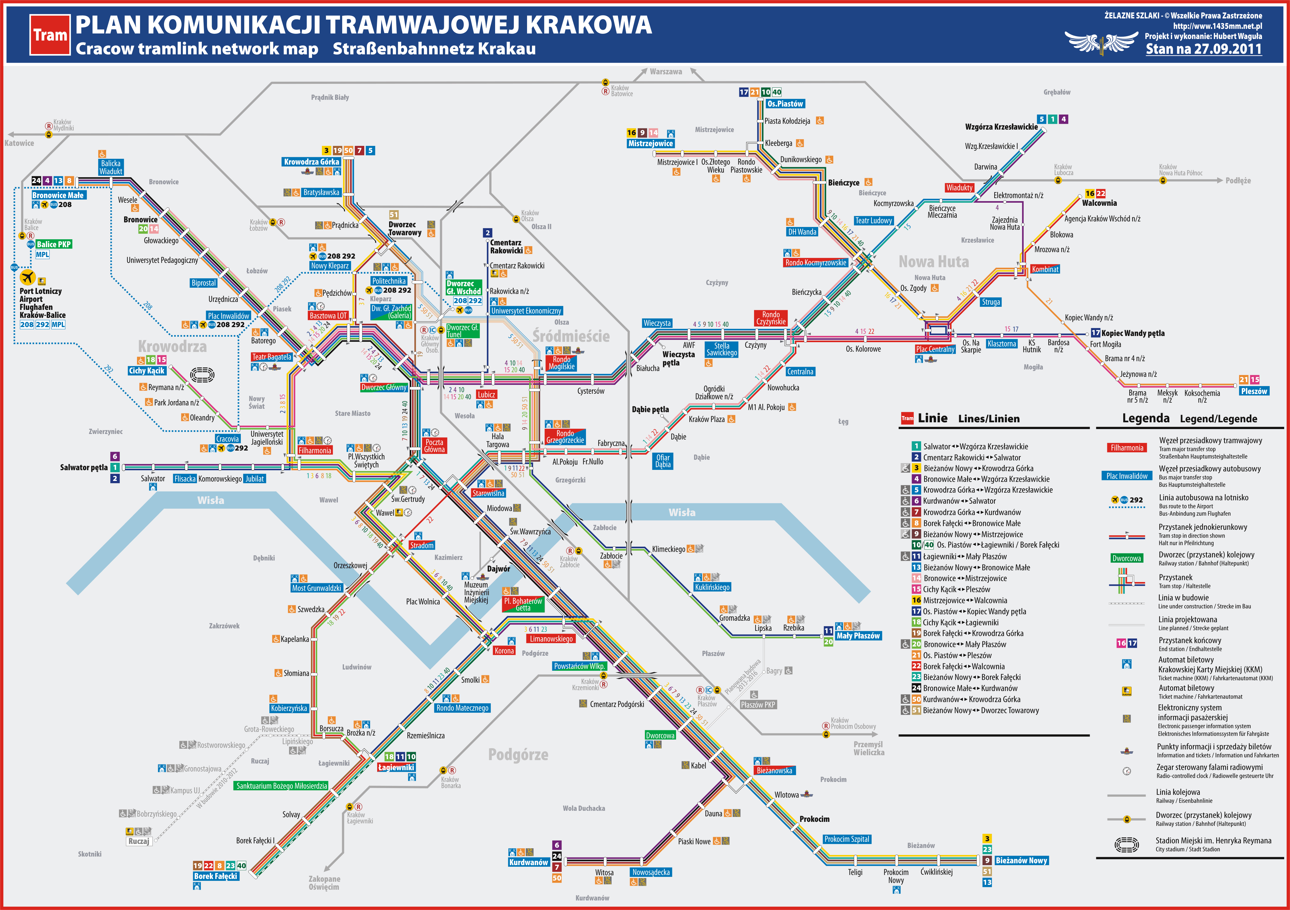 Krakow Public Transportation Map