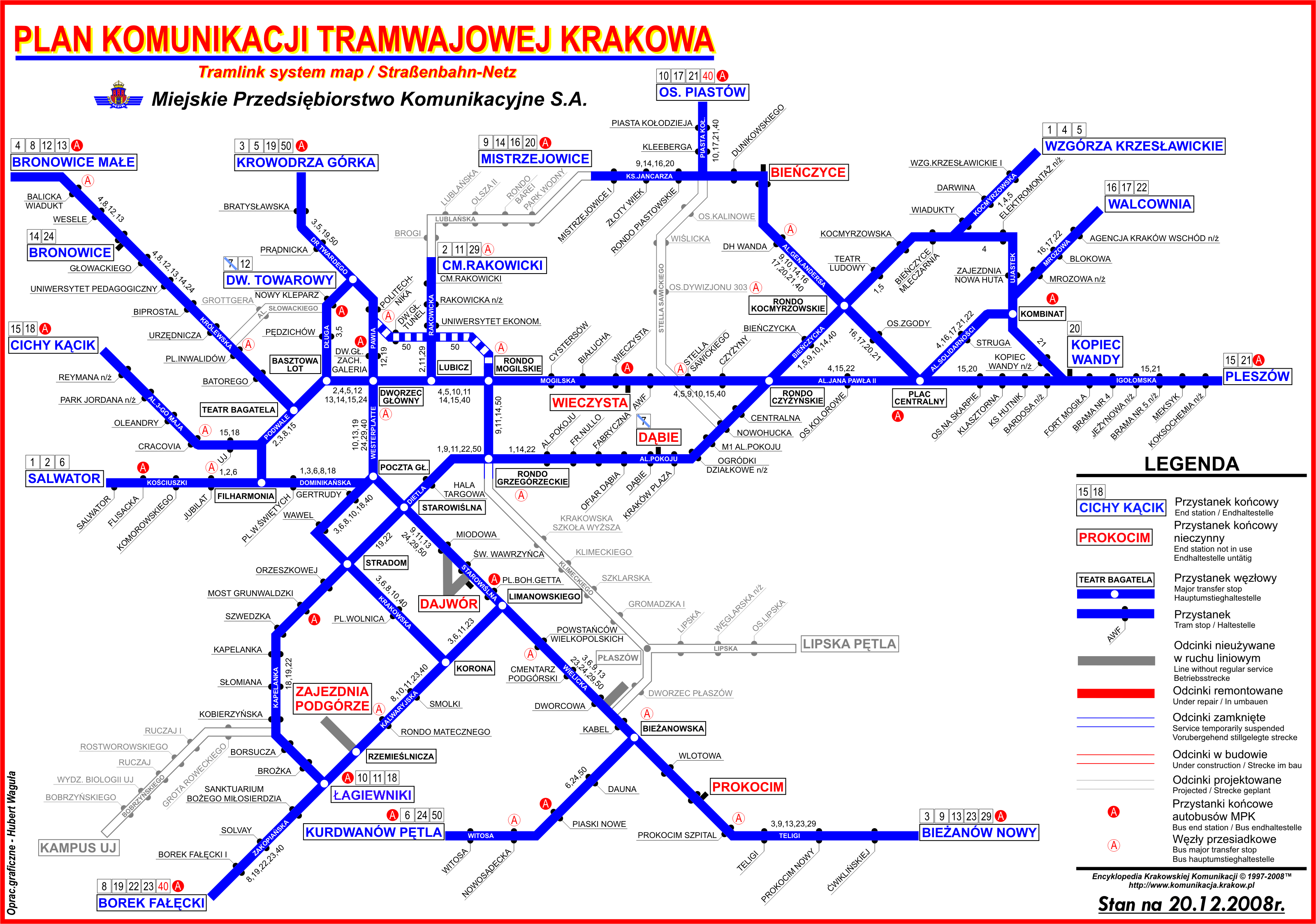 Cracow Tramlink Map Polish - Cracow Poland • mappery