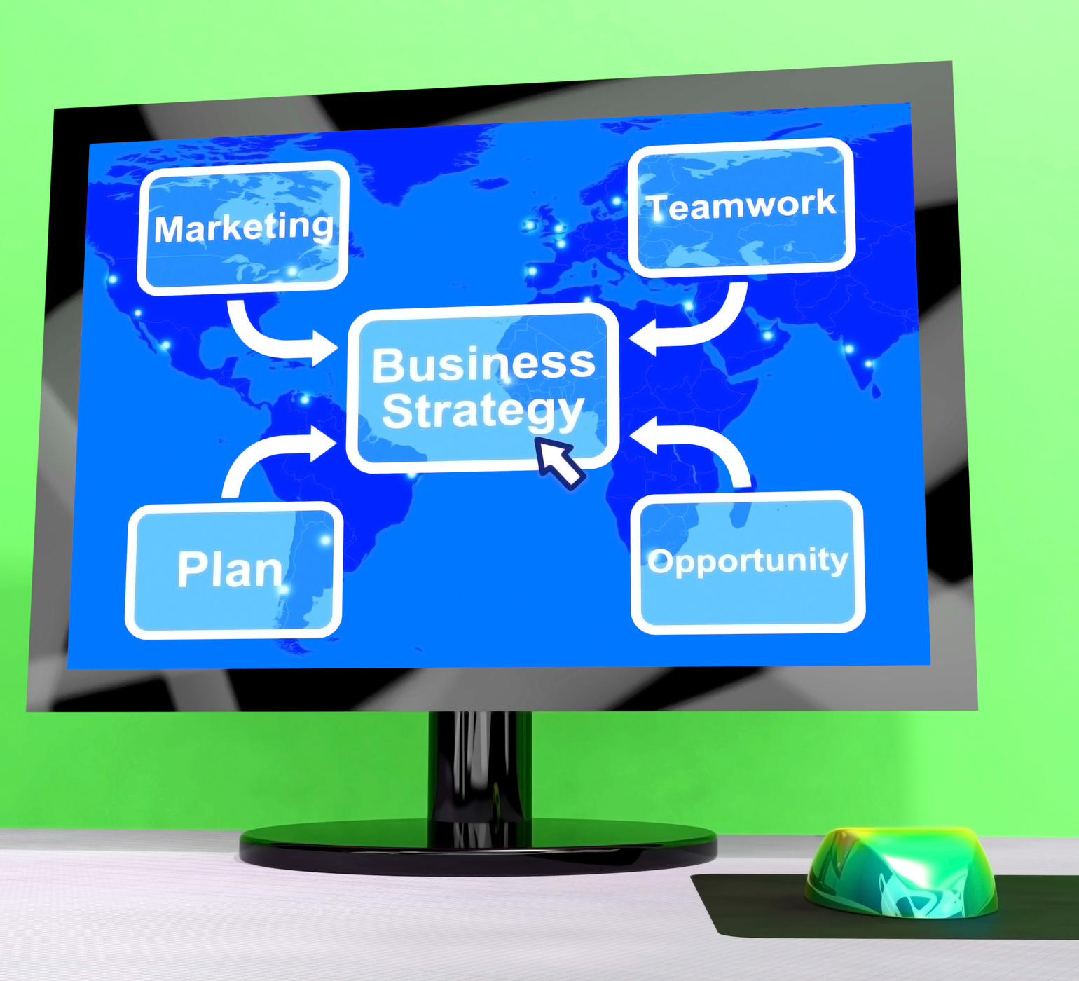 Business strategy diagram showing teamwork and planning photo