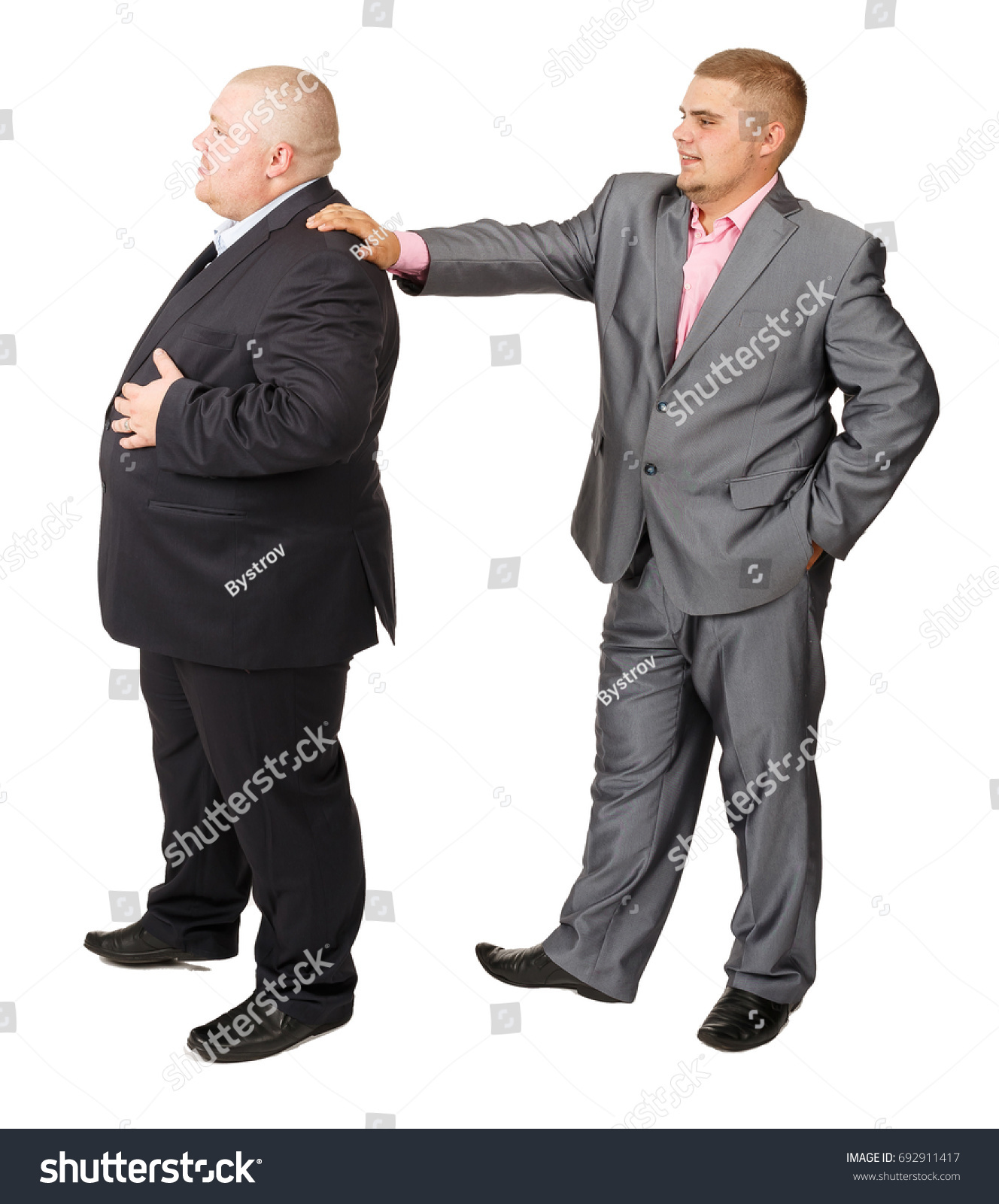 Two Fat Businessman Two Businessman White Stock Photo (Safe to Use ...