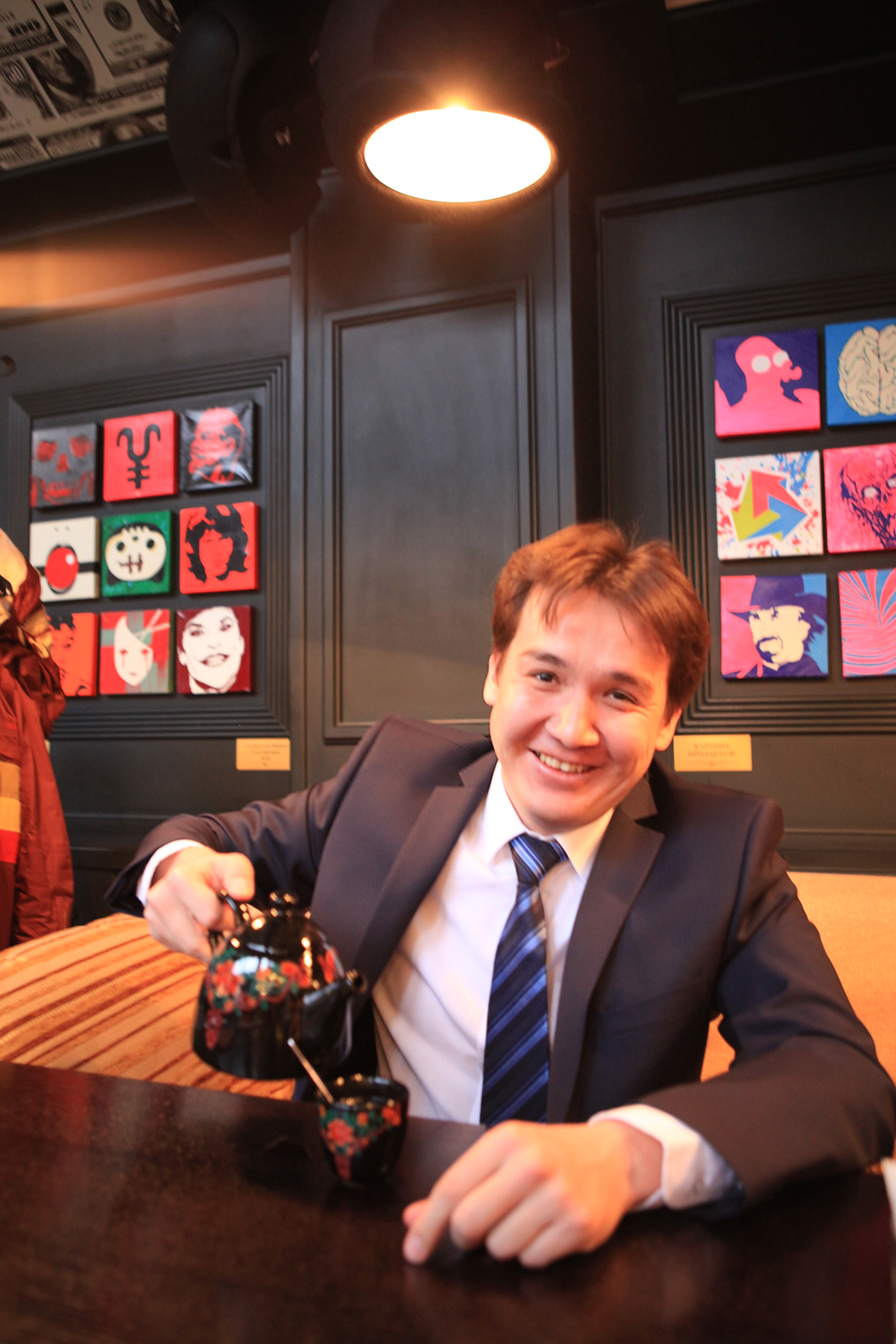 Businessman and tea photo