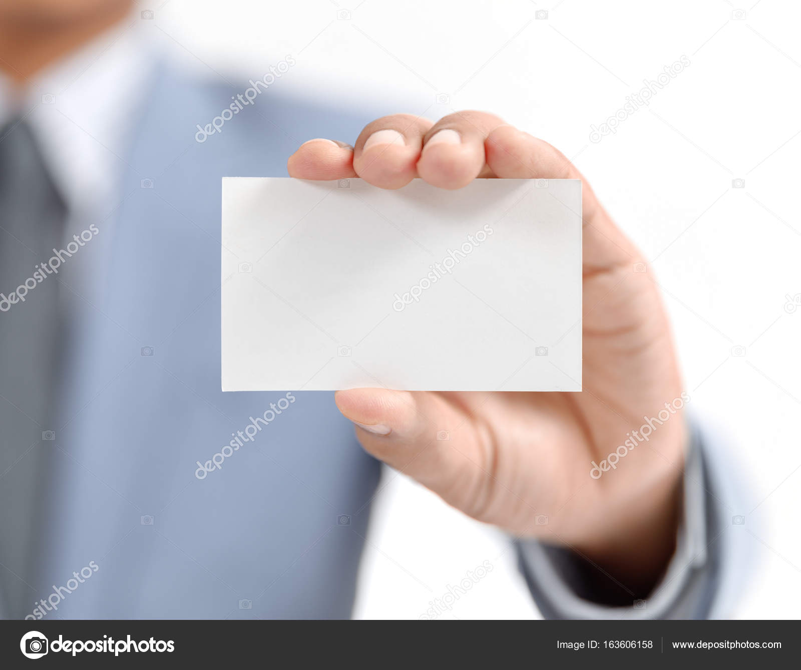 businessman showing white empty card — Stock Photo © Shutter_M ...