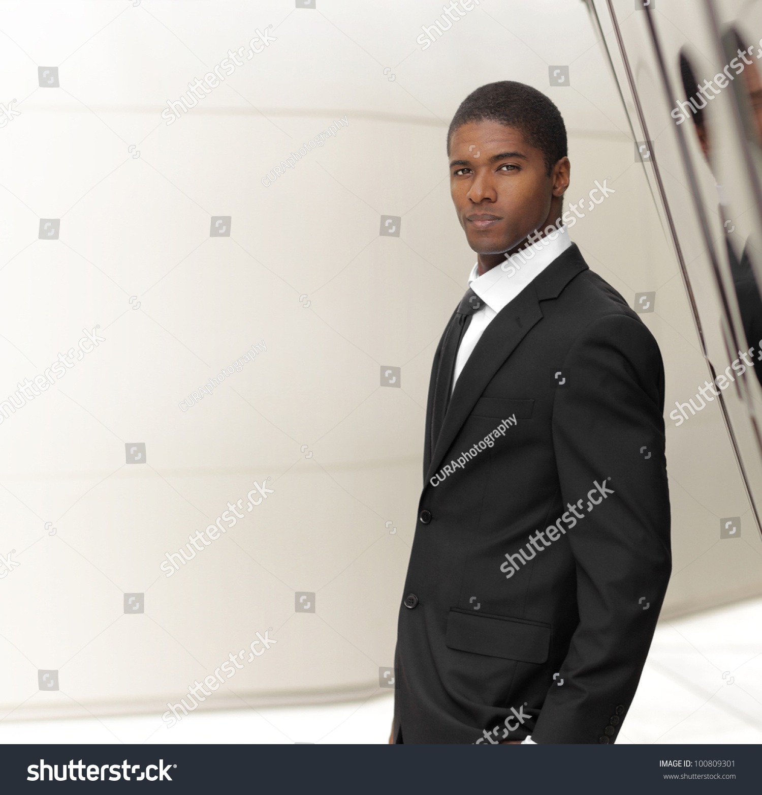Young Successful Businessman Posing Elegant Suit Stock Photo ...