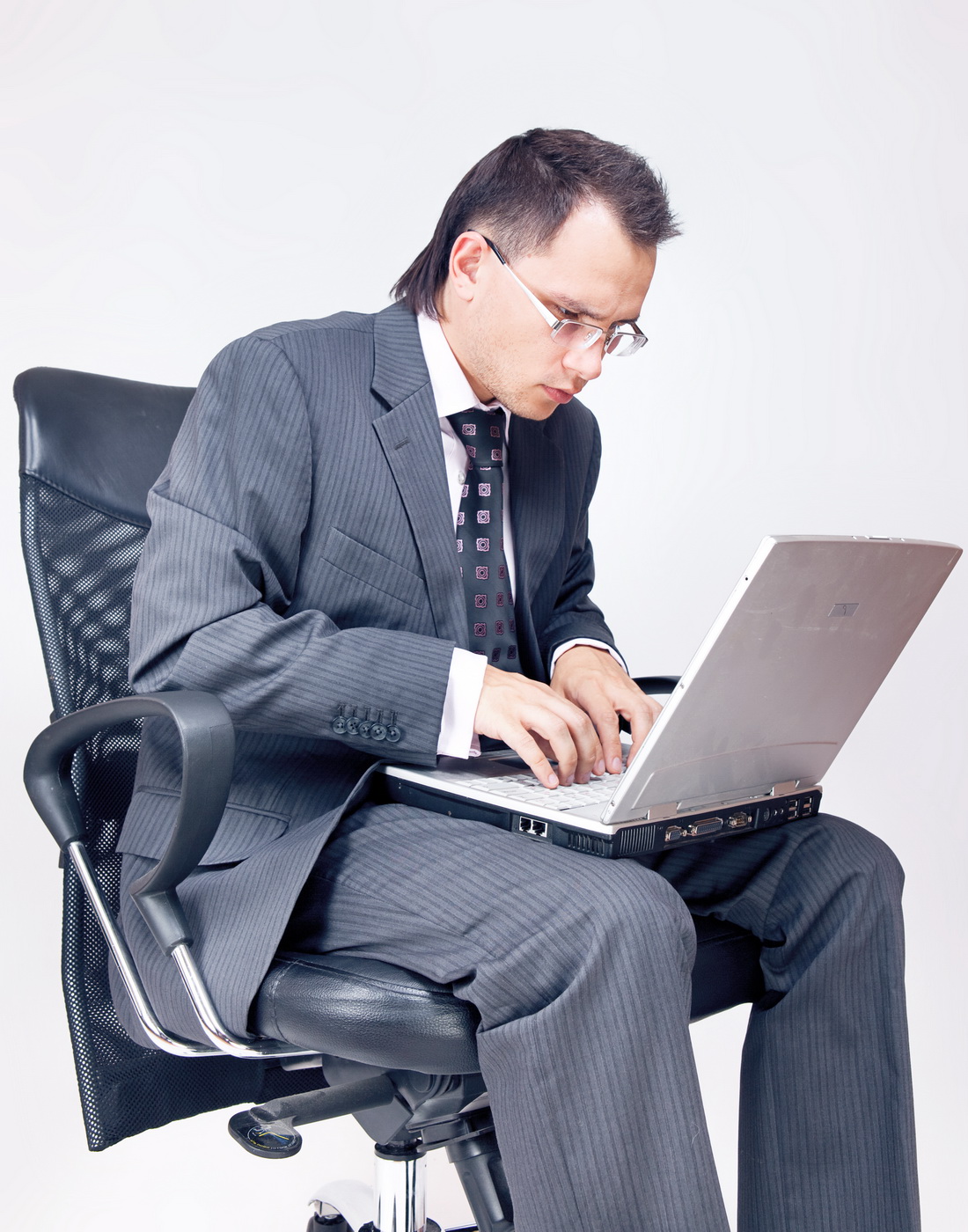 Businessman using laptop, Adult, Sit, Occupation, Office, HQ Photo