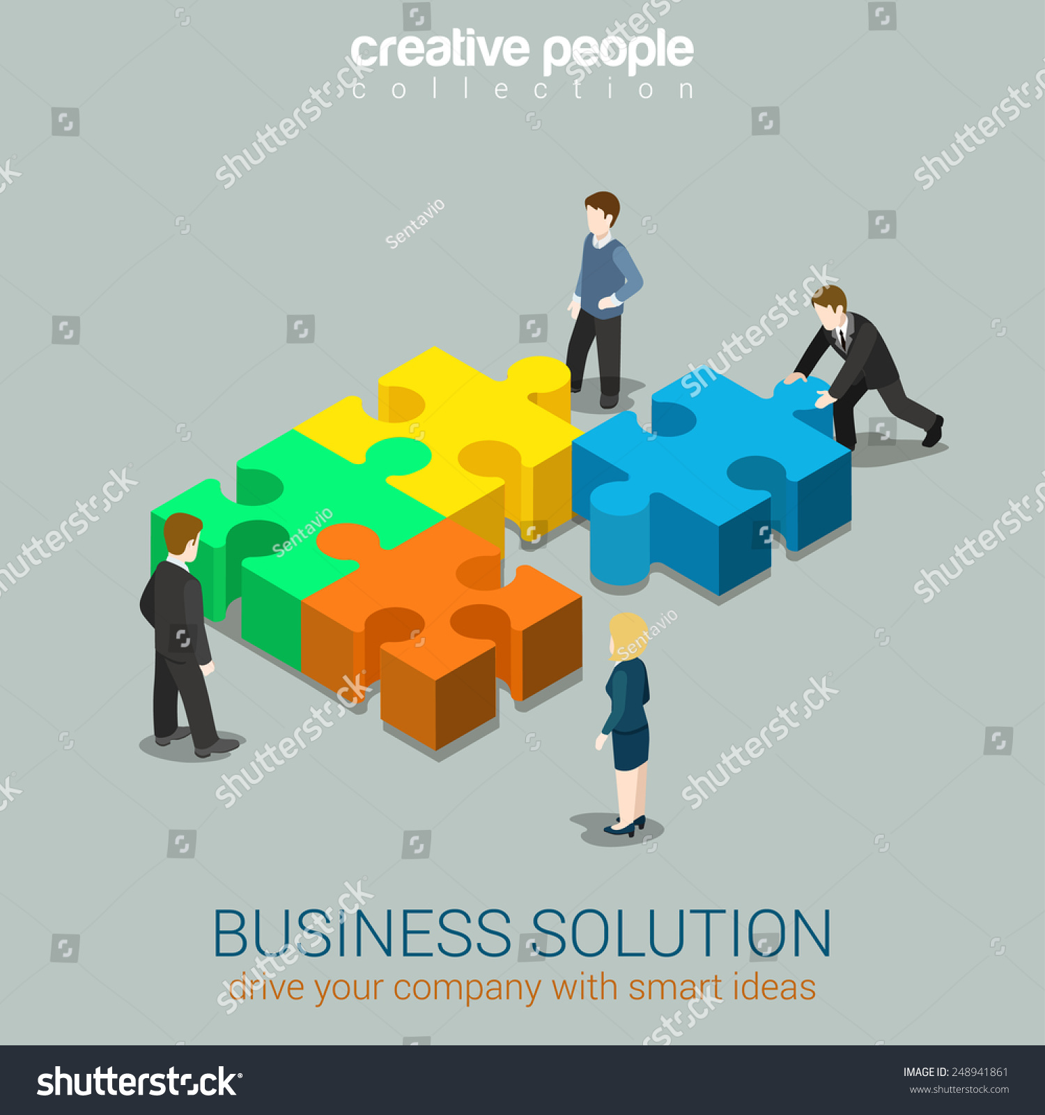 Business Solution Smart Idea Concept Flat Stock Vector HD (Royalty ...