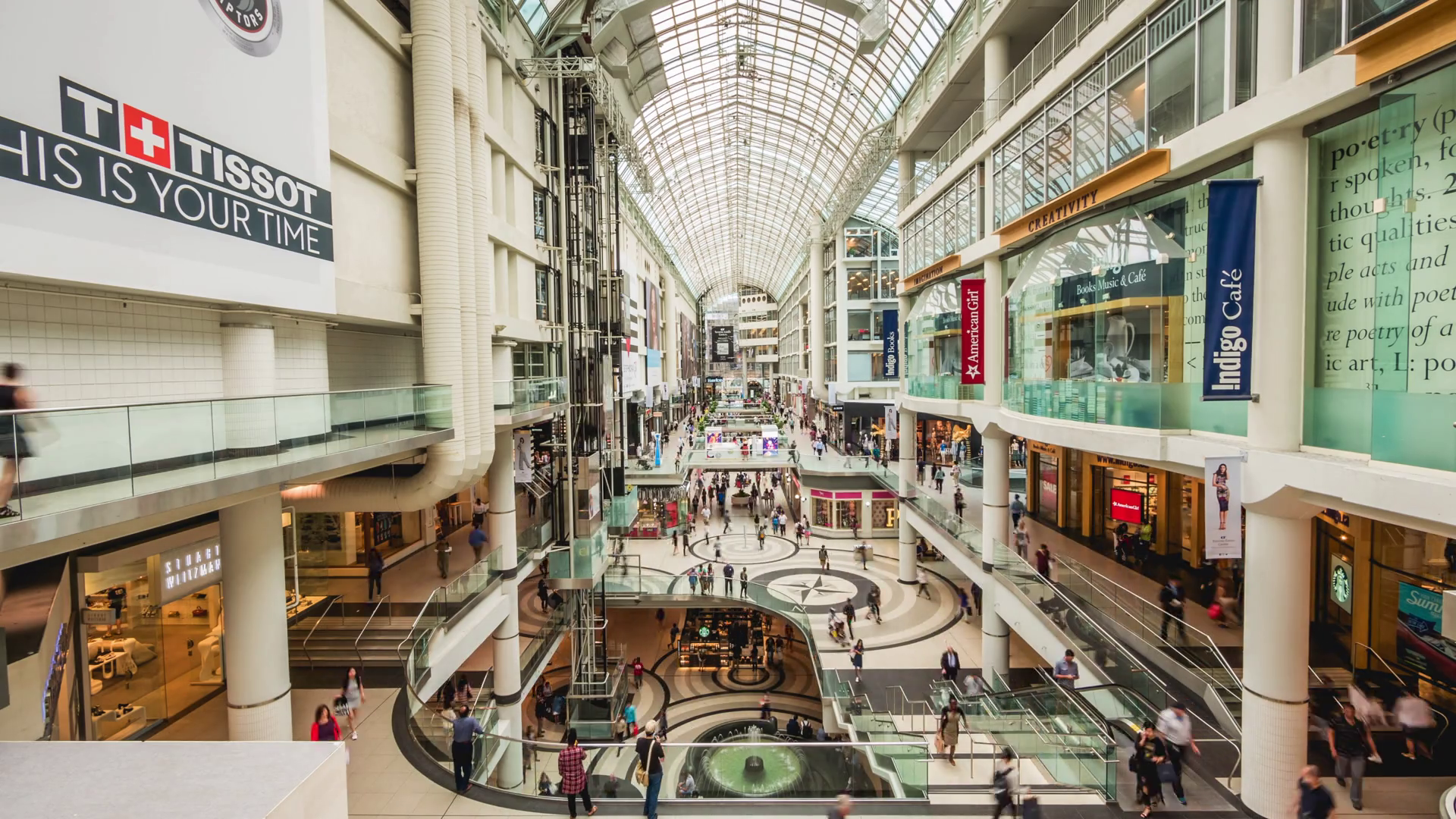 Time Lapse View of Shoppers Inside Busy Mall in Toronto, Ontario ...