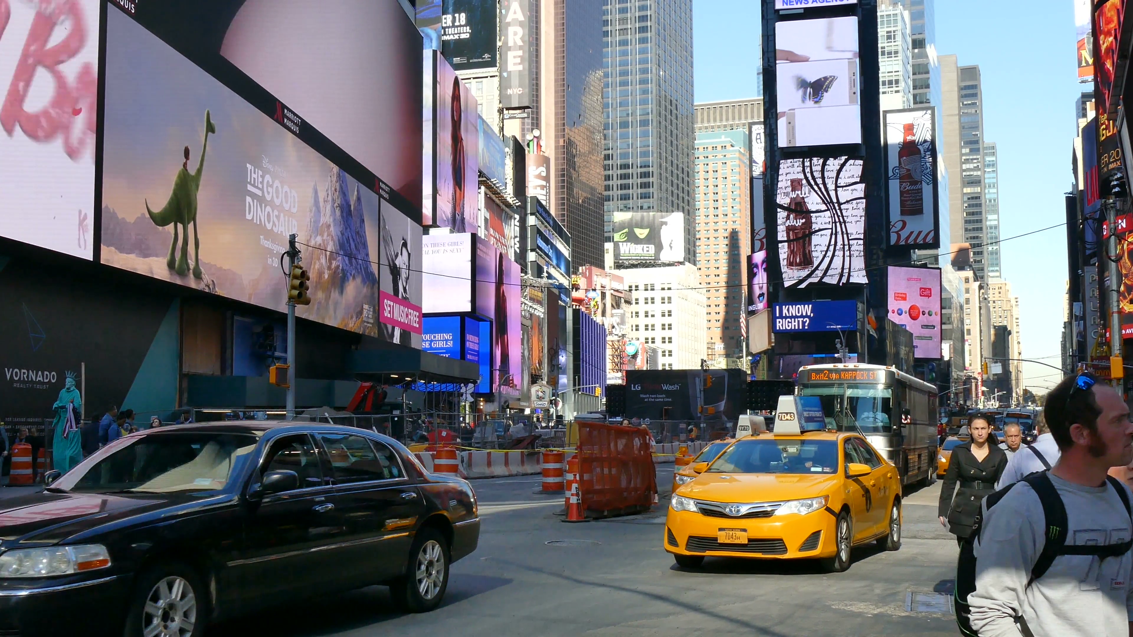 Busy street in New York City, traffic in Manhattan, NYC Stock Video ...