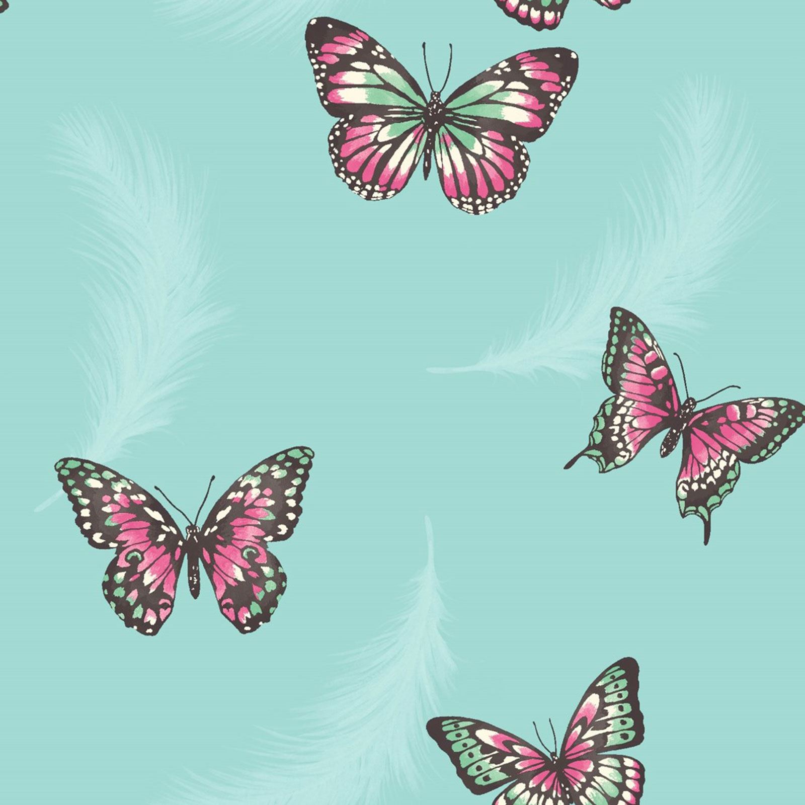 GIRLS BEDROOM BUTTERFLY WALLPAPER IN PINK, WHITE, TEAL + MORE! NEW ...