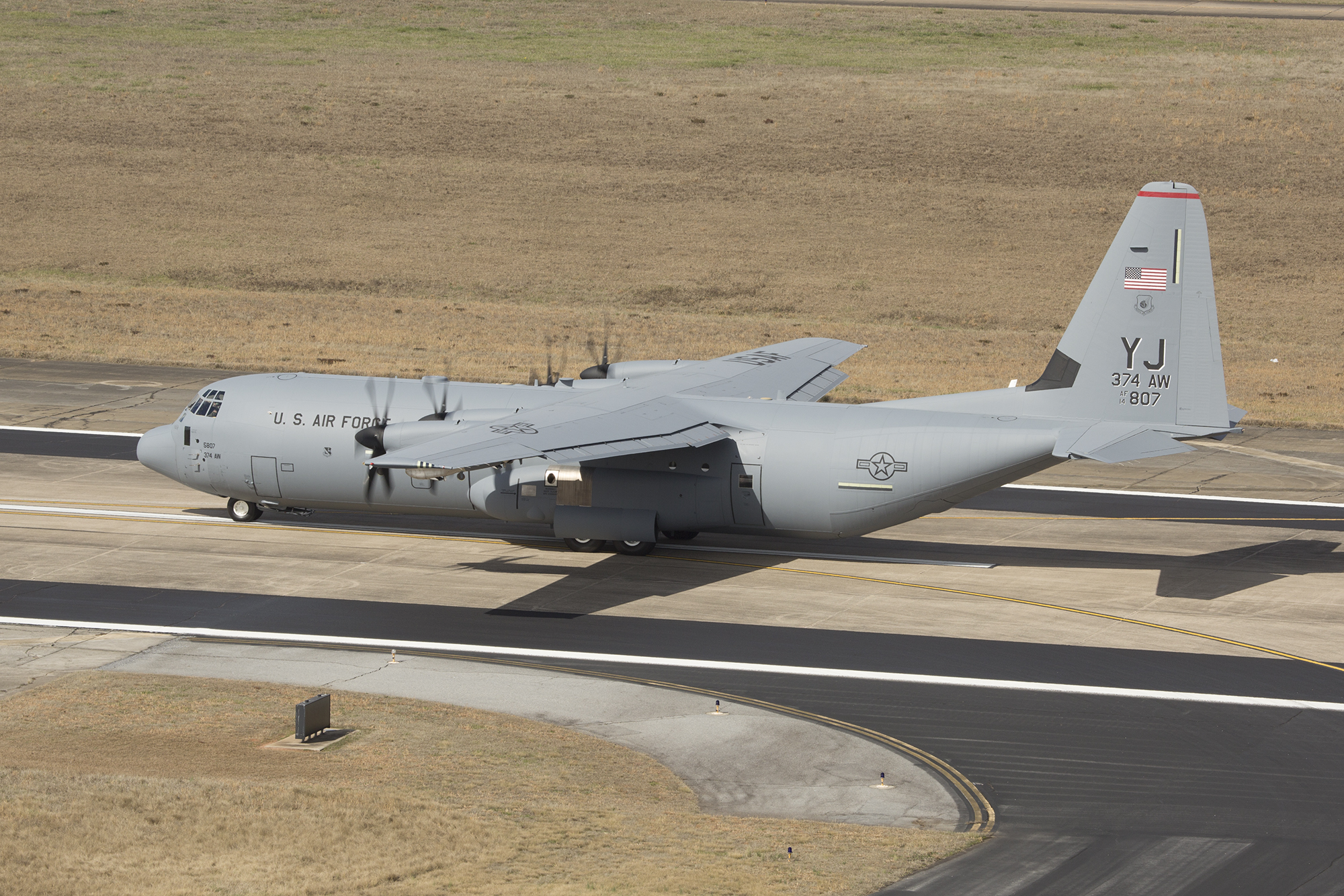 First C-130J Super Hercules of U.S. Air Force is heading Yokota's ...