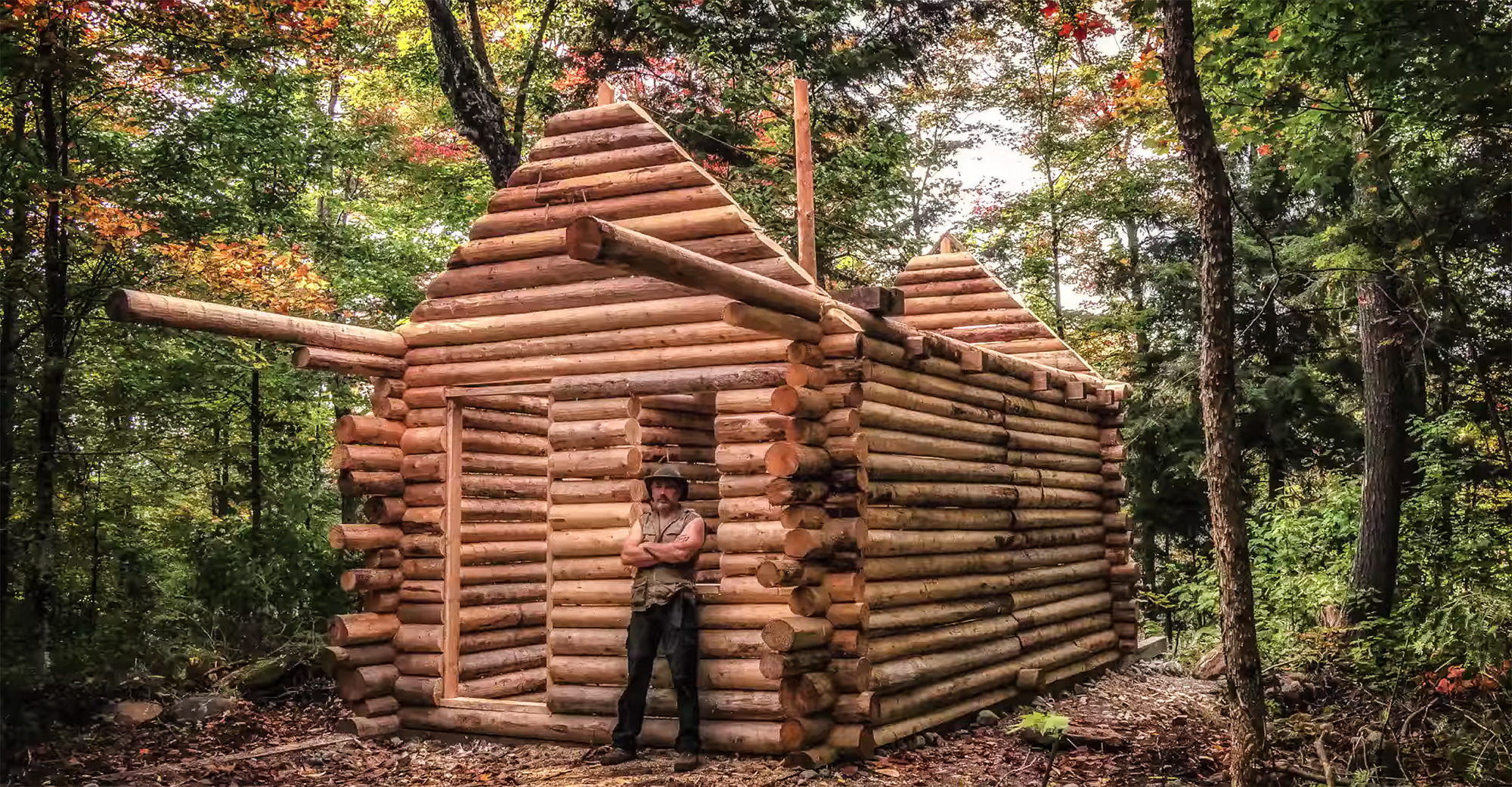 Timelapse: Log Cabin Built By Hand