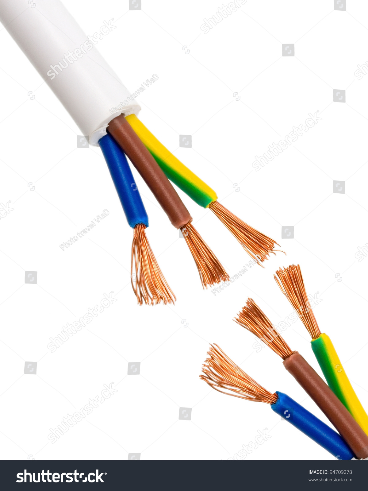 Electric Cable Isolated On White Background Stock Photo & Image ...