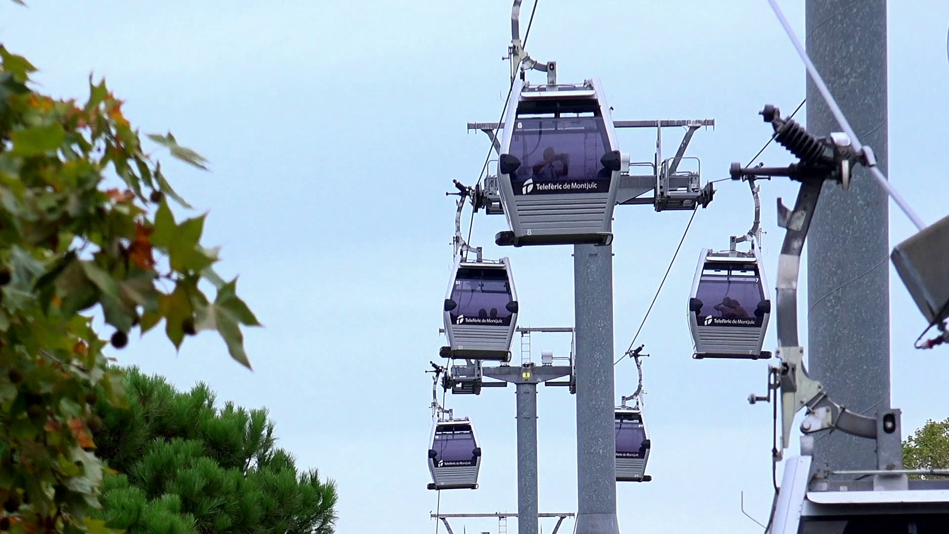 Cabin cable car. Cableway. Barcelona. Spain. Stock Video Footage ...