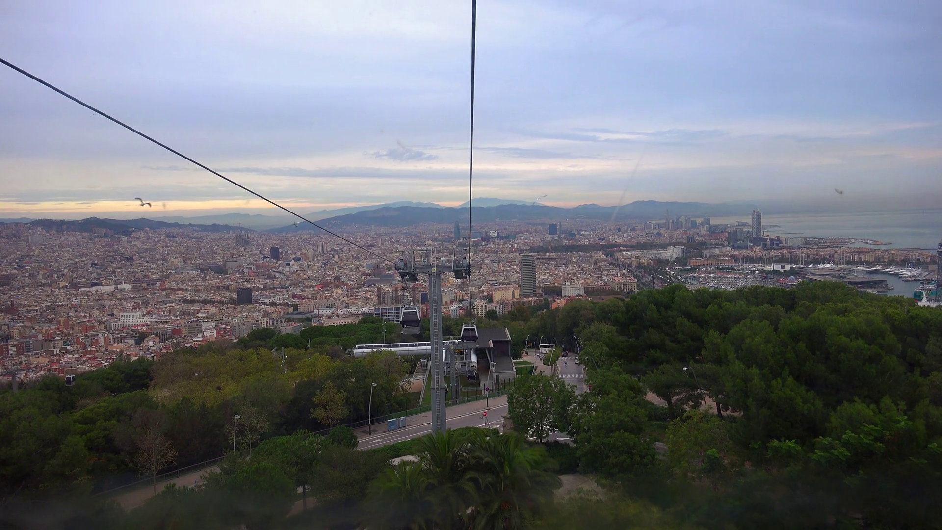 Cabin cable car. Cableway. Barcelona. Spain. 4K. Stock Video Footage ...