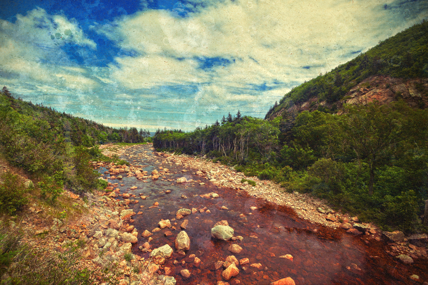 Cabot trail scenery - retro style photo
