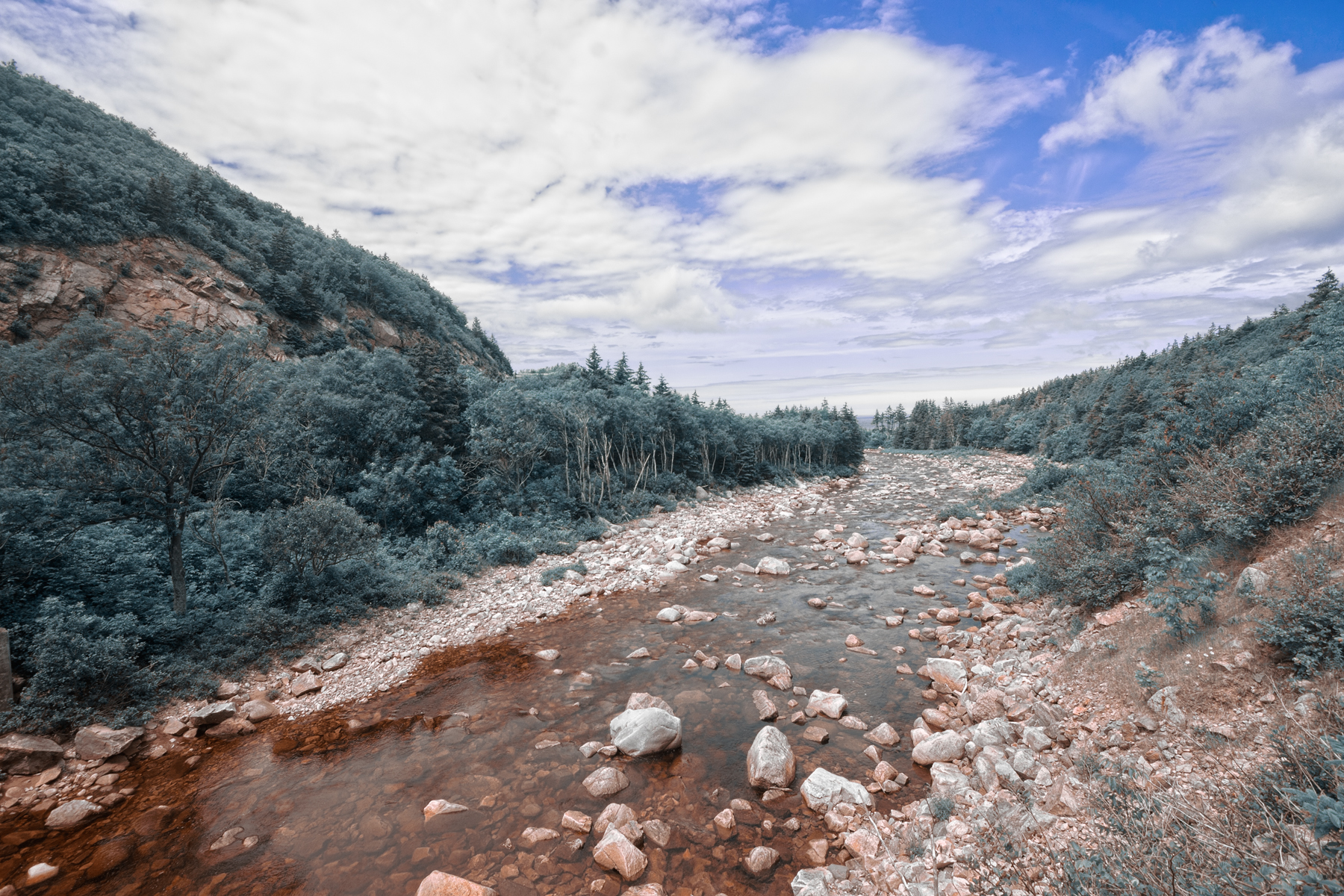 Cabot trail scenery - soft pastel hdr photo