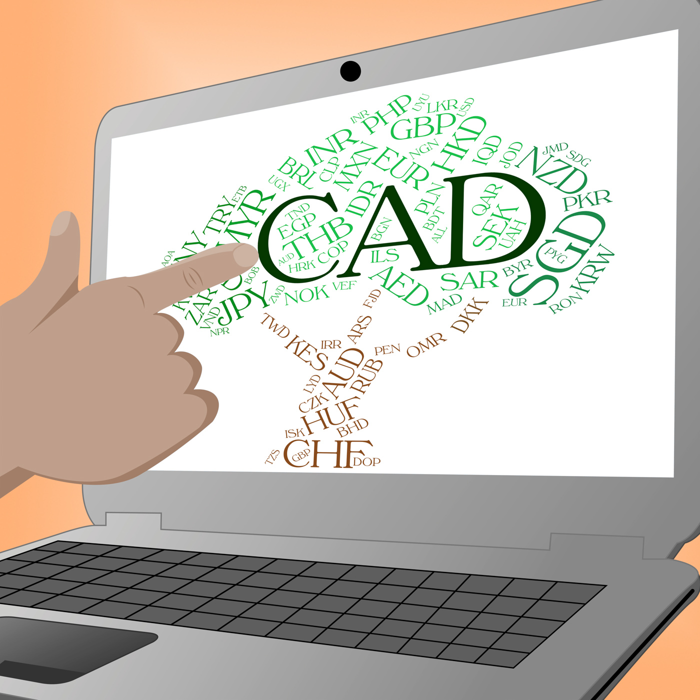 Cad currency indicates forex trading and currencies photo
