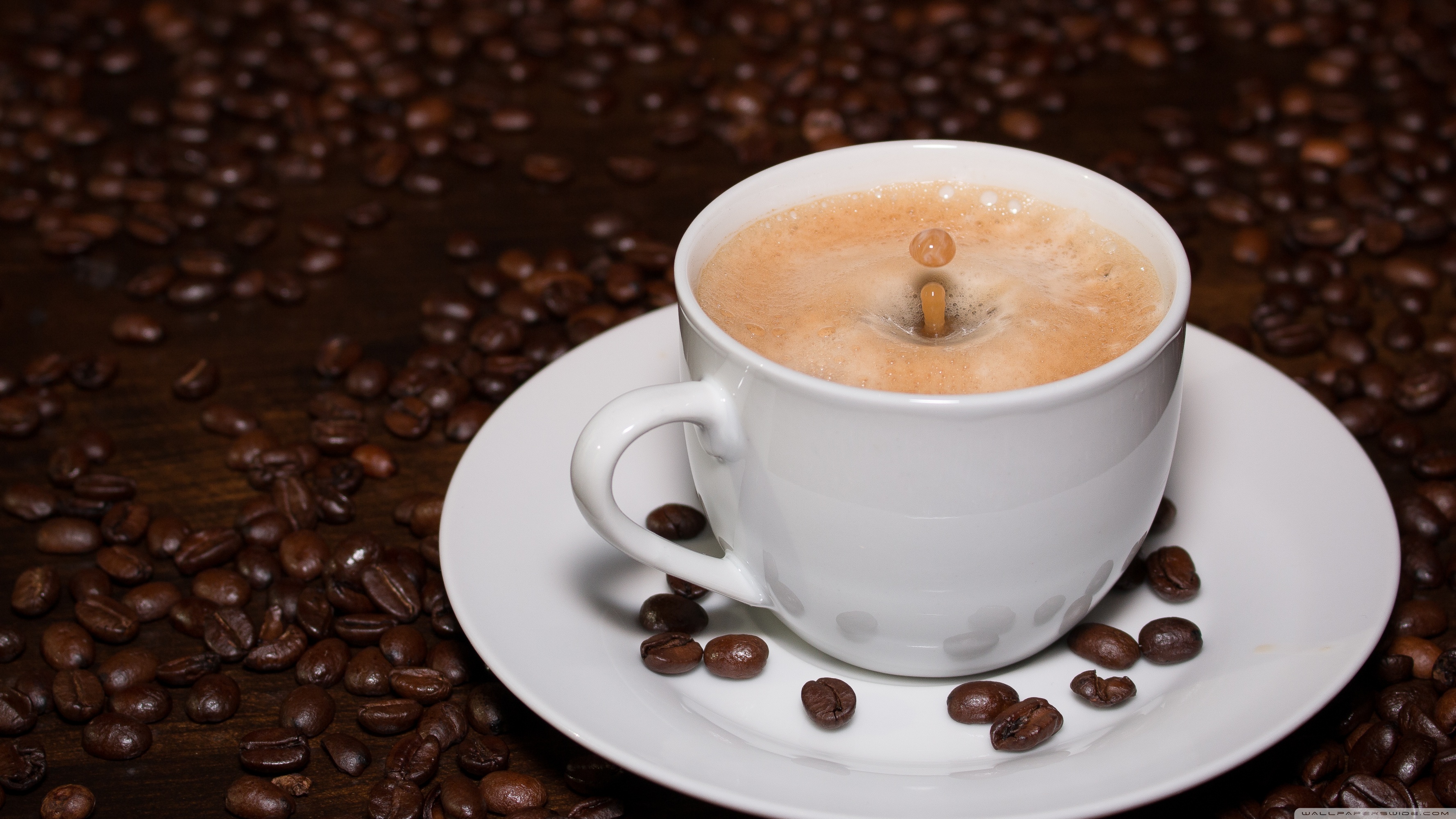 Cup of Coffee Drop Splash ❤ 4K HD Desktop Wallpaper for 4K Ultra HD ...