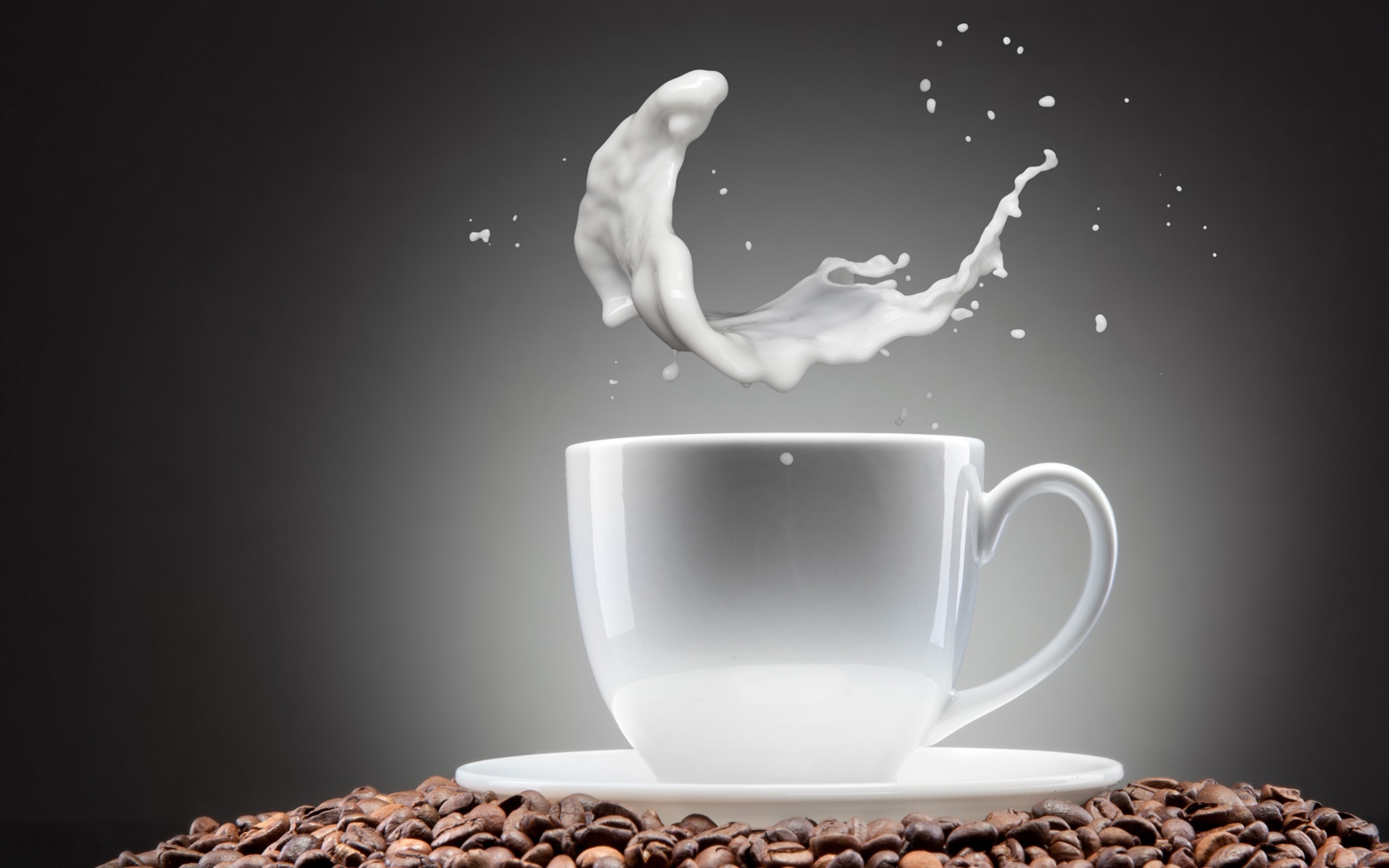 Milk splash in a cup of coffee - Good morning Wallpaper Download ...