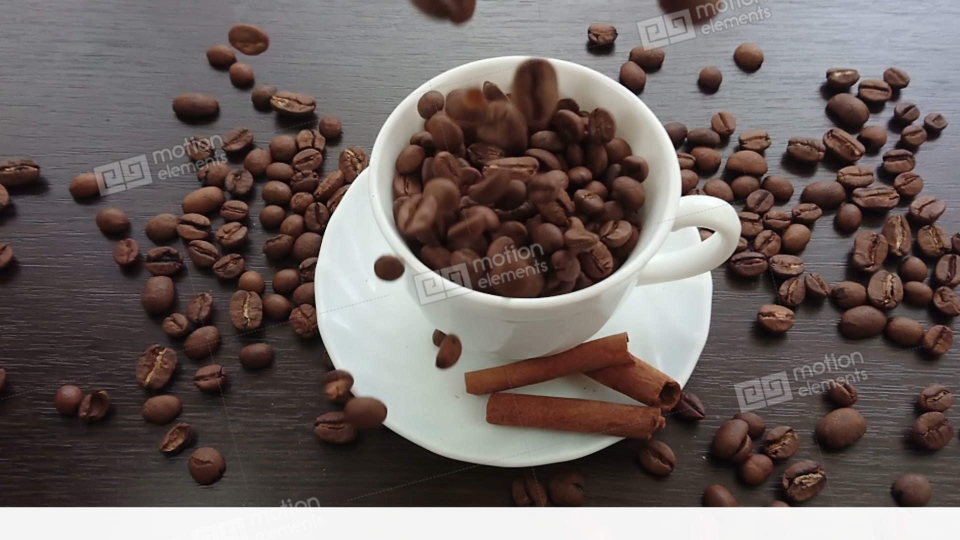 Slow Motion Of Coffee Beans Splash Falling Into A Cup Stock video ...