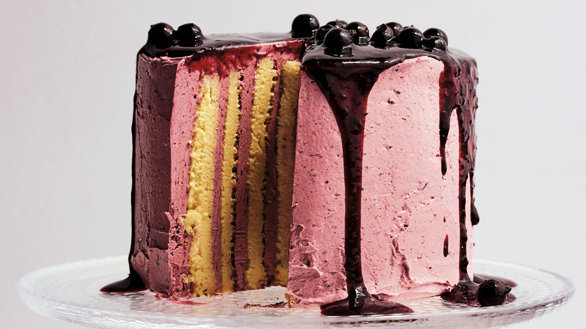 Lemon and Blackcurrant Stripe Cake - TODAY.com