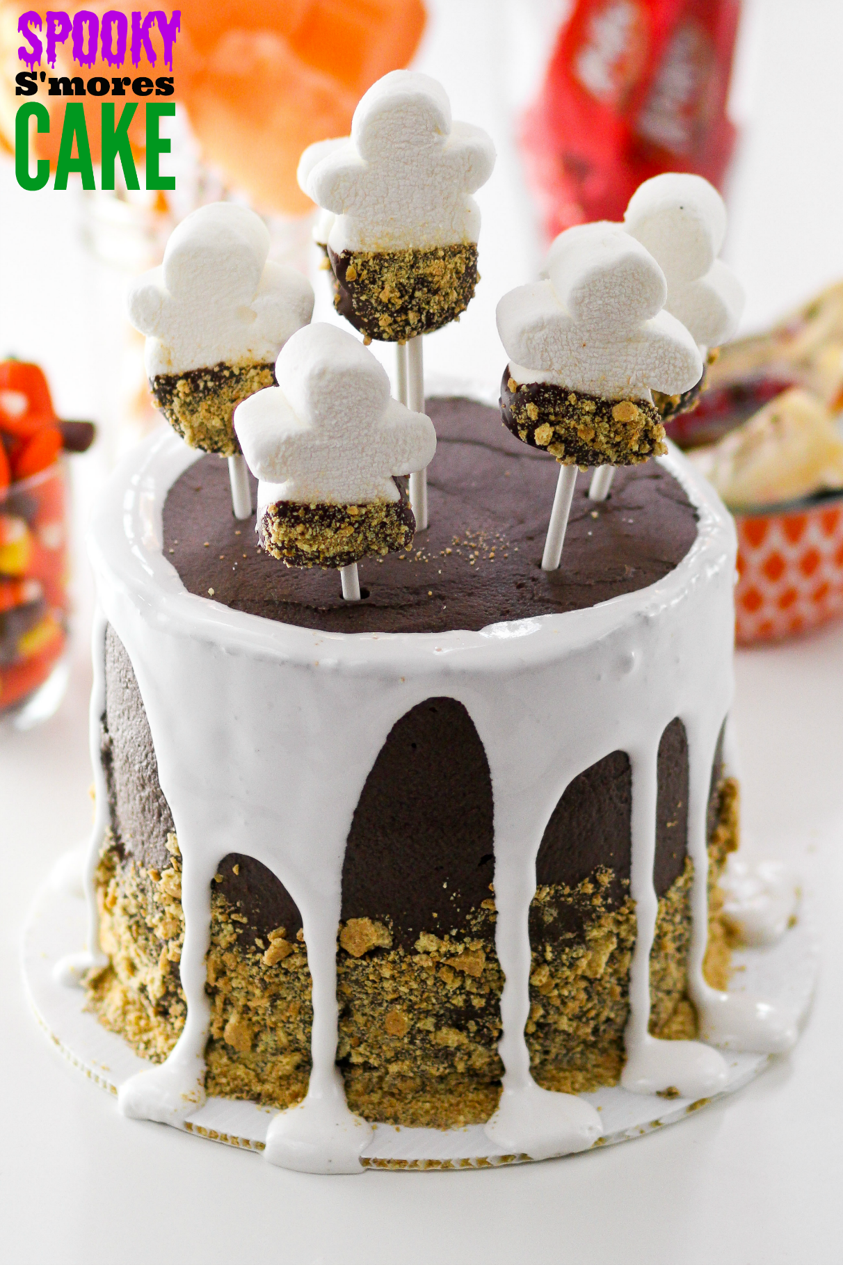 Spooky S'mores Cake - Confessions of a Cookbook Queen