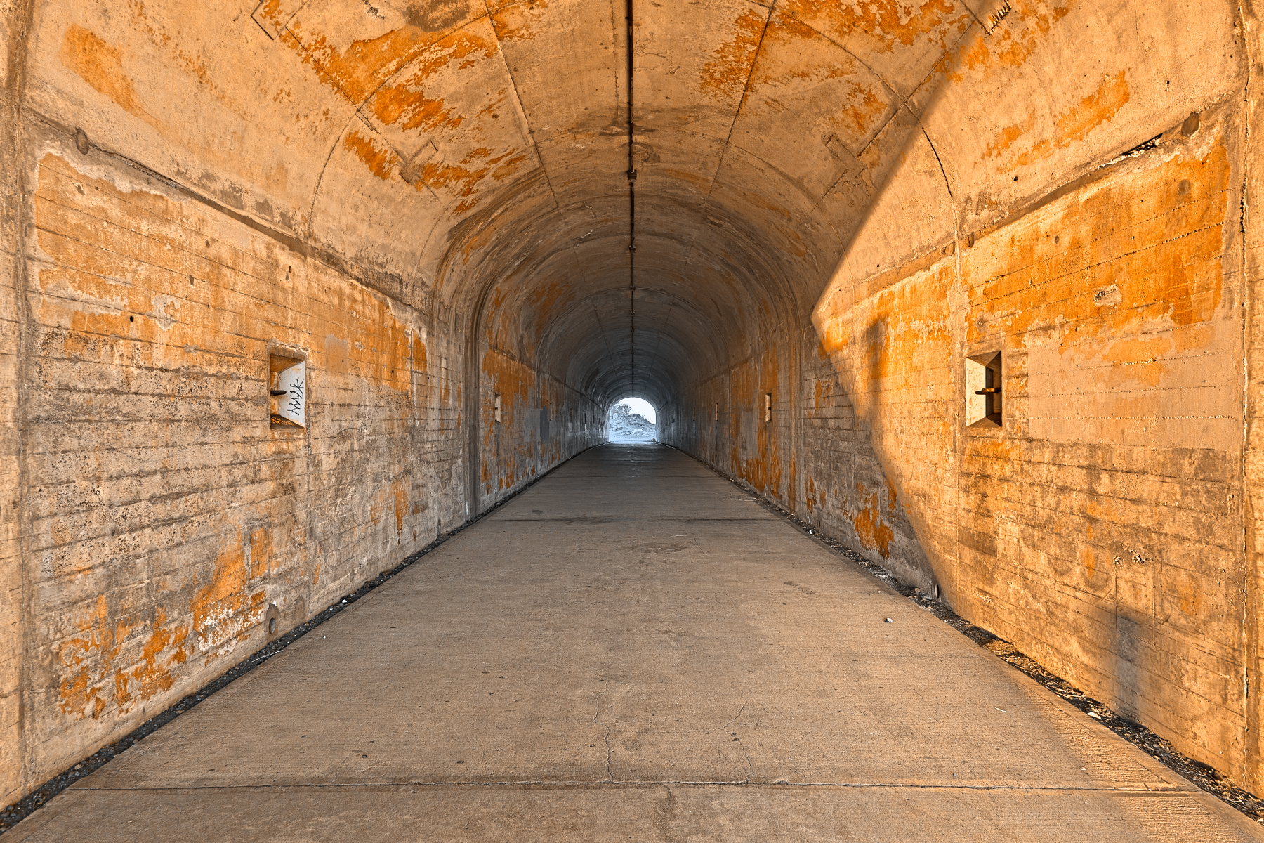 California war tunnel - soft sunrise lig photo