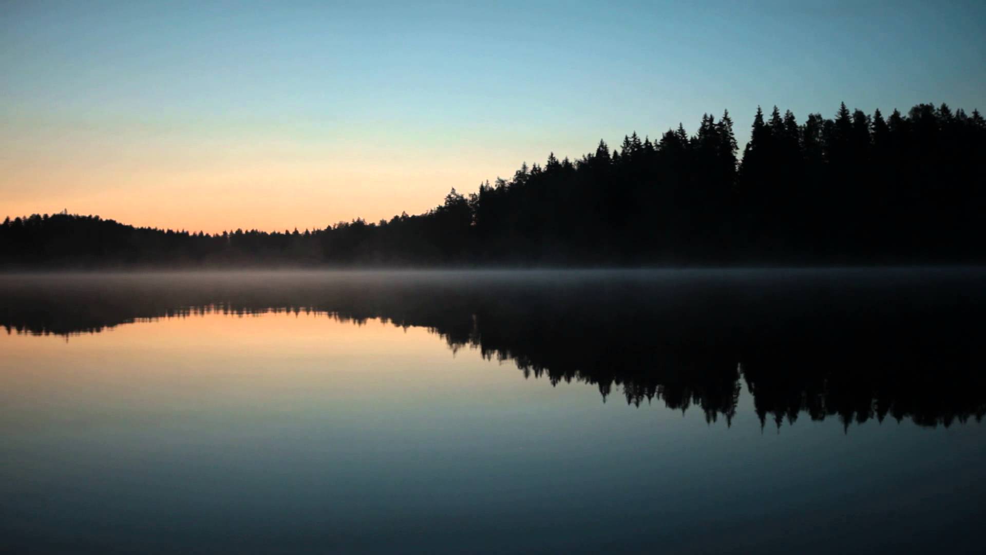 Absolutely nothing: Quiet and calm lake night scenery in Finland ...