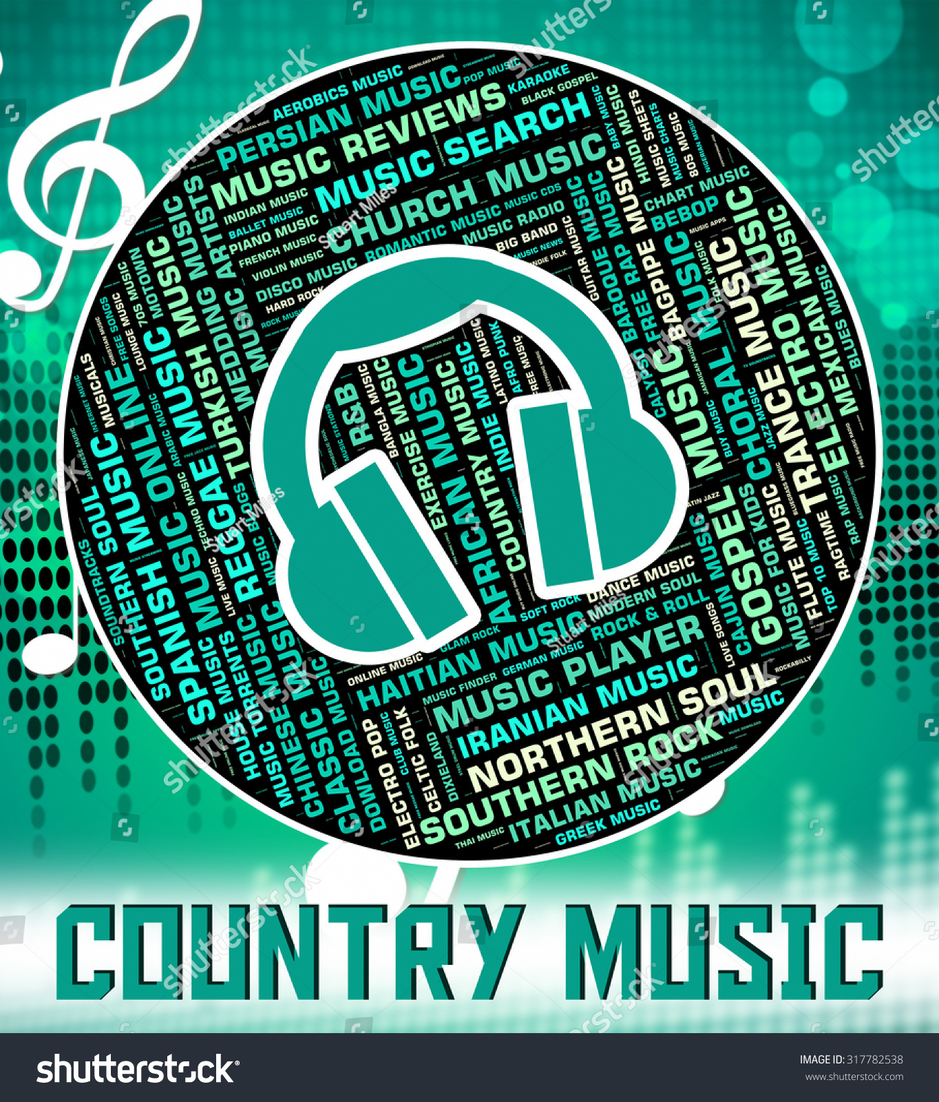 Country Music Indicating Sound Tracks Harmonies Stock Illustration ...